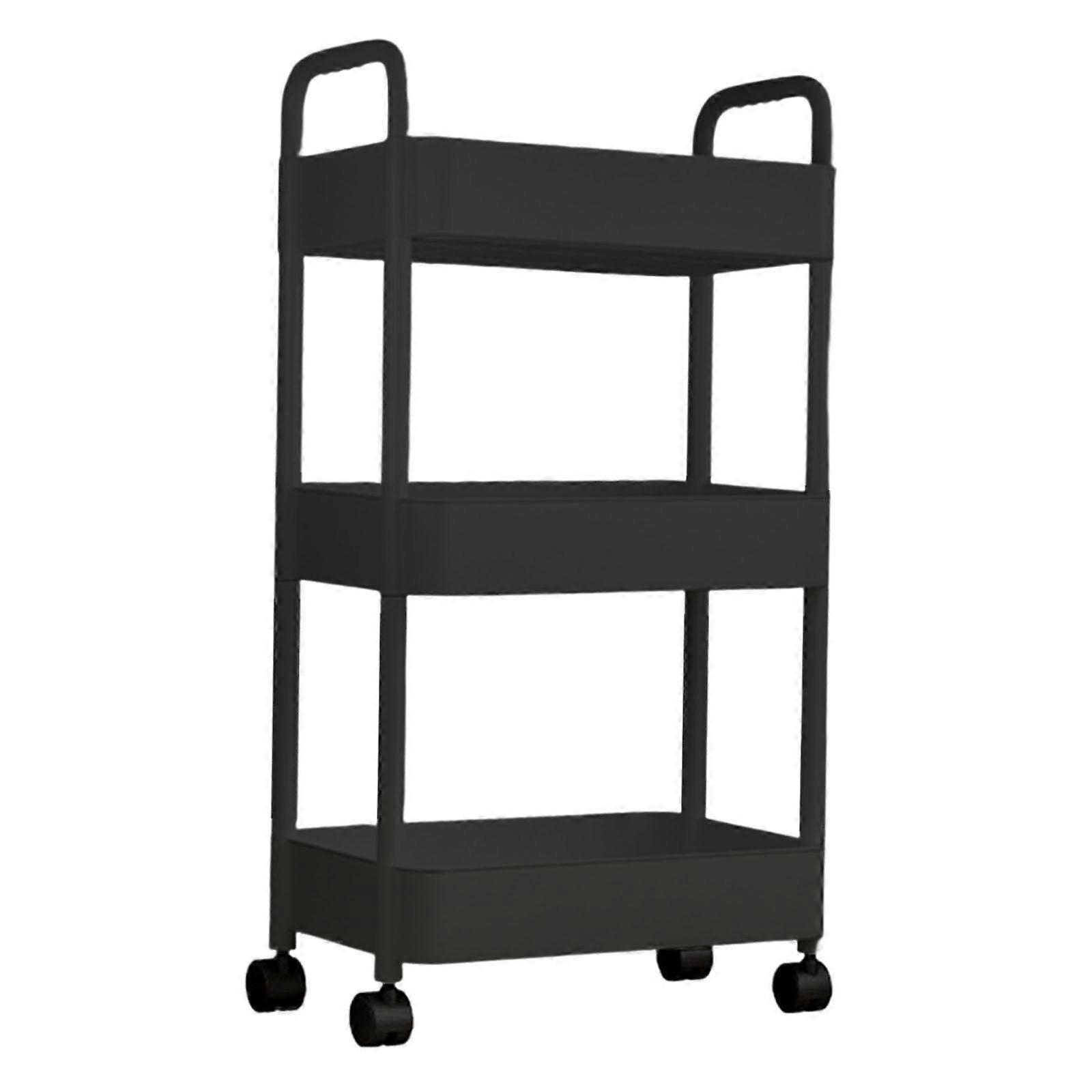 3 Layer Mobile Utility Cart Free Standing Organizer for Office Living Room Home