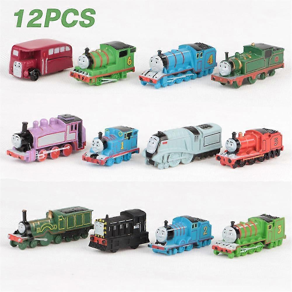 12-Pack Thomas og Friends Character Leker Tegneserie Thomas Tank Engine Mini Train Toy Cake Decoration Series Modell Ornamenter