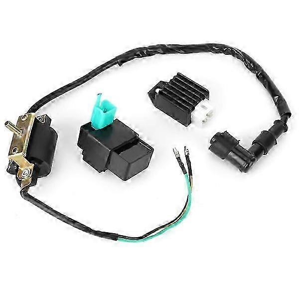 High-Performance Ignition Coil CDI Unit and Voltage Regulator for 90cc, 110cc, and 125cc PIT Quad Dirt Bikes and ATVs Compatible with Popula