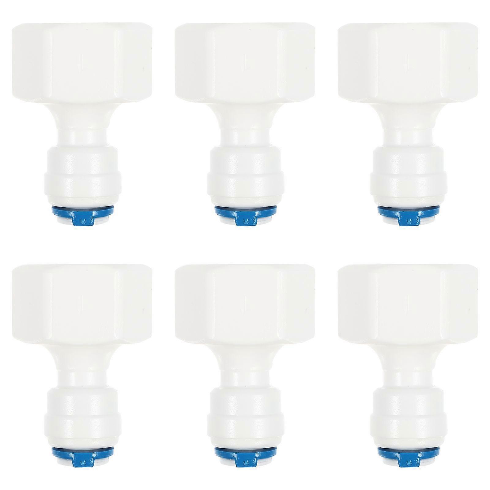 6pcs Water Filter Fitting Adapter Plastic Filter Plumbing Quick Connect Pipe Connector