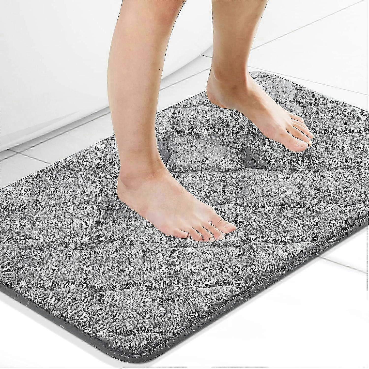 Olanly Memory Foam Bath Mat, Soft Non-Slip Absorbent Bathroom Rug, Machine Washable, Thick Comfortable Carpet