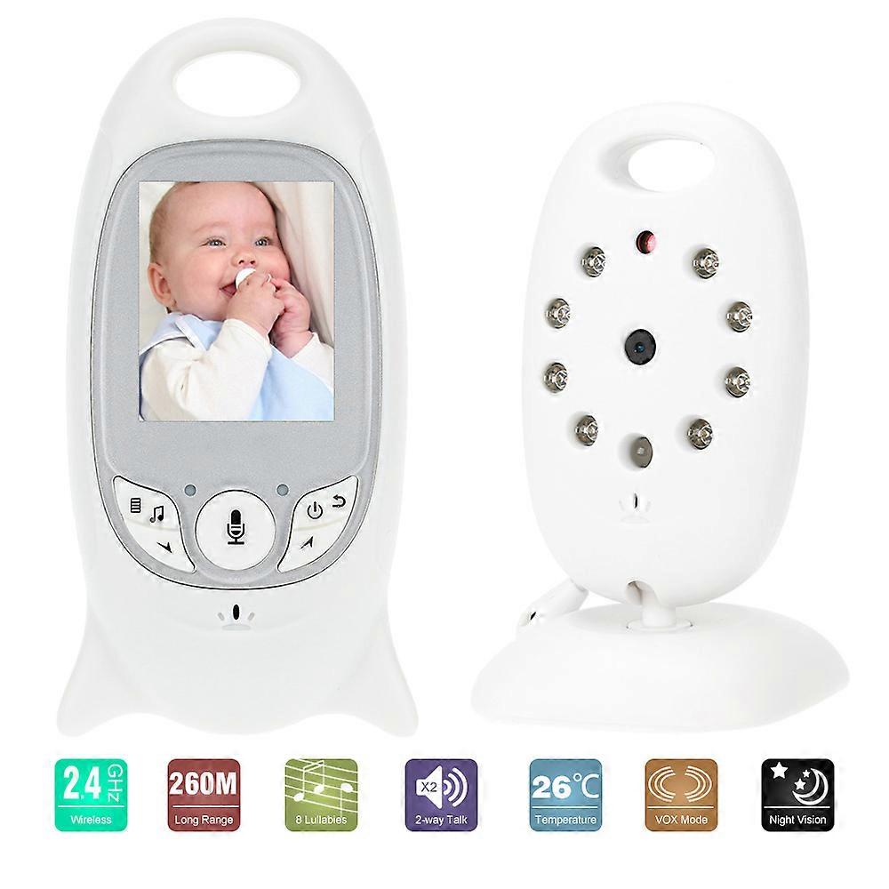 VB601 Baby Monitor 2.0in LCD 2.4GHz Wireless with 8IR LED Two-way Talk 8 Lullabies Temperature Monitor VOX Mode