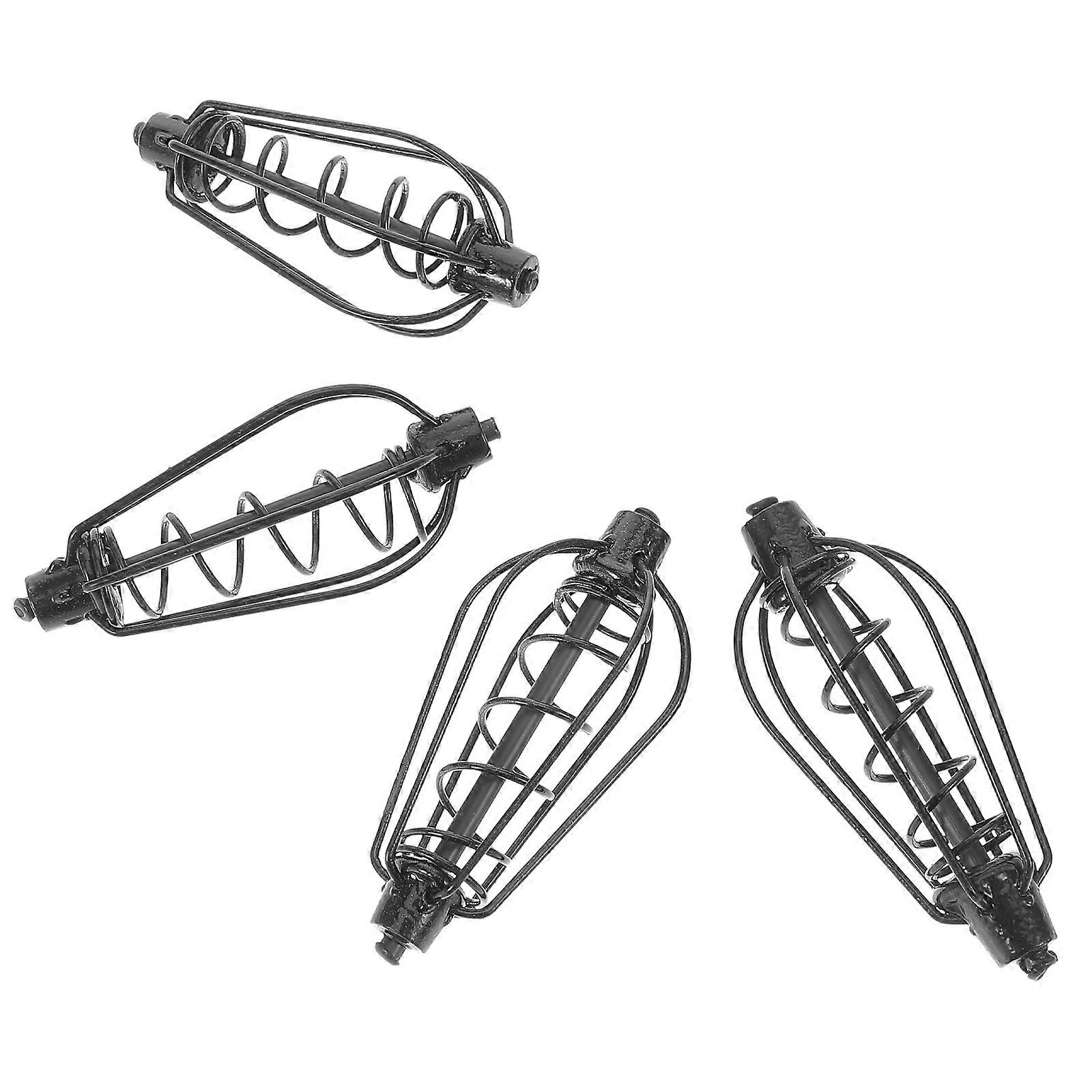 4pcs Durable Iron Fishing Bait Cages Portable Lure Holders for Carp, Eel, Crab and Lobster Fishing Enhanced Catch Performance