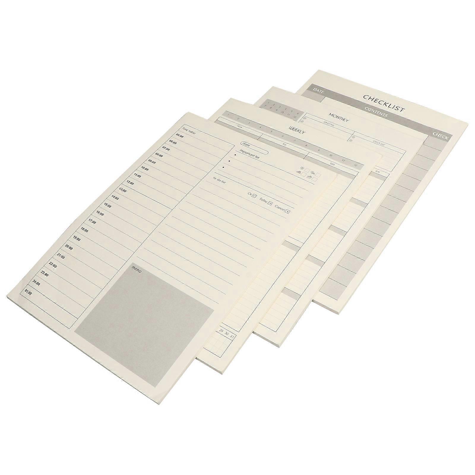 Plan Book Schedule Notepad Versatile Time Planning Pad Plan Book 10.41x7.07in Organizing 4Pcs
