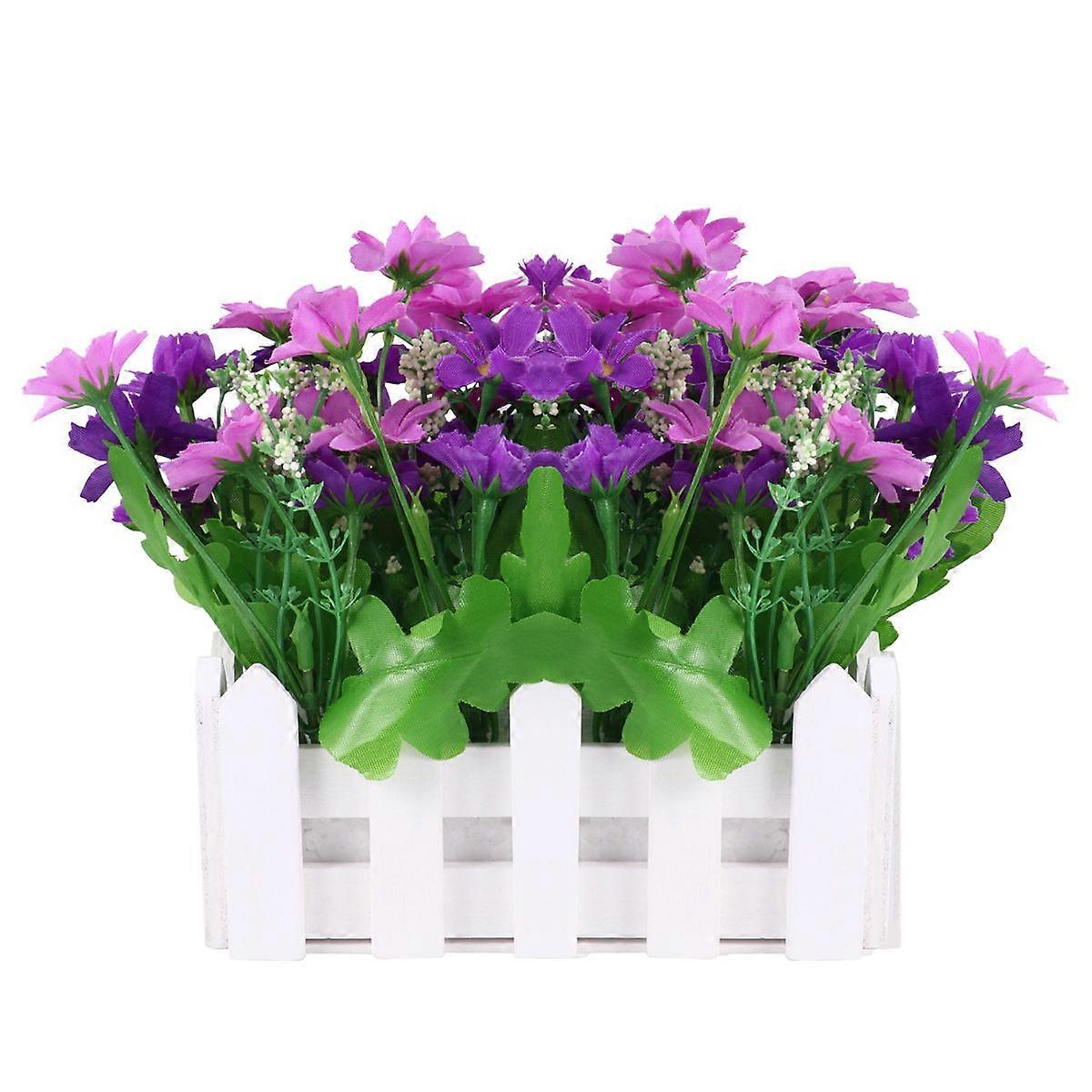 Flower Arrangement Fence Simulated Flower Adornment Purple Lifelike Design Home Decoration 1Pack