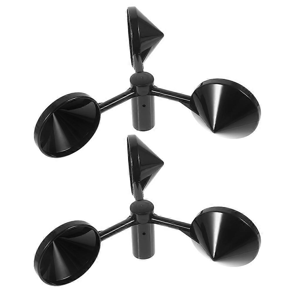 Wind Meter Anemometer Monitoring Sensor Cup Design Anemometer Accessory Environmental Monitoring 15.00X15.00X6.20CM Black Durability 2Pack