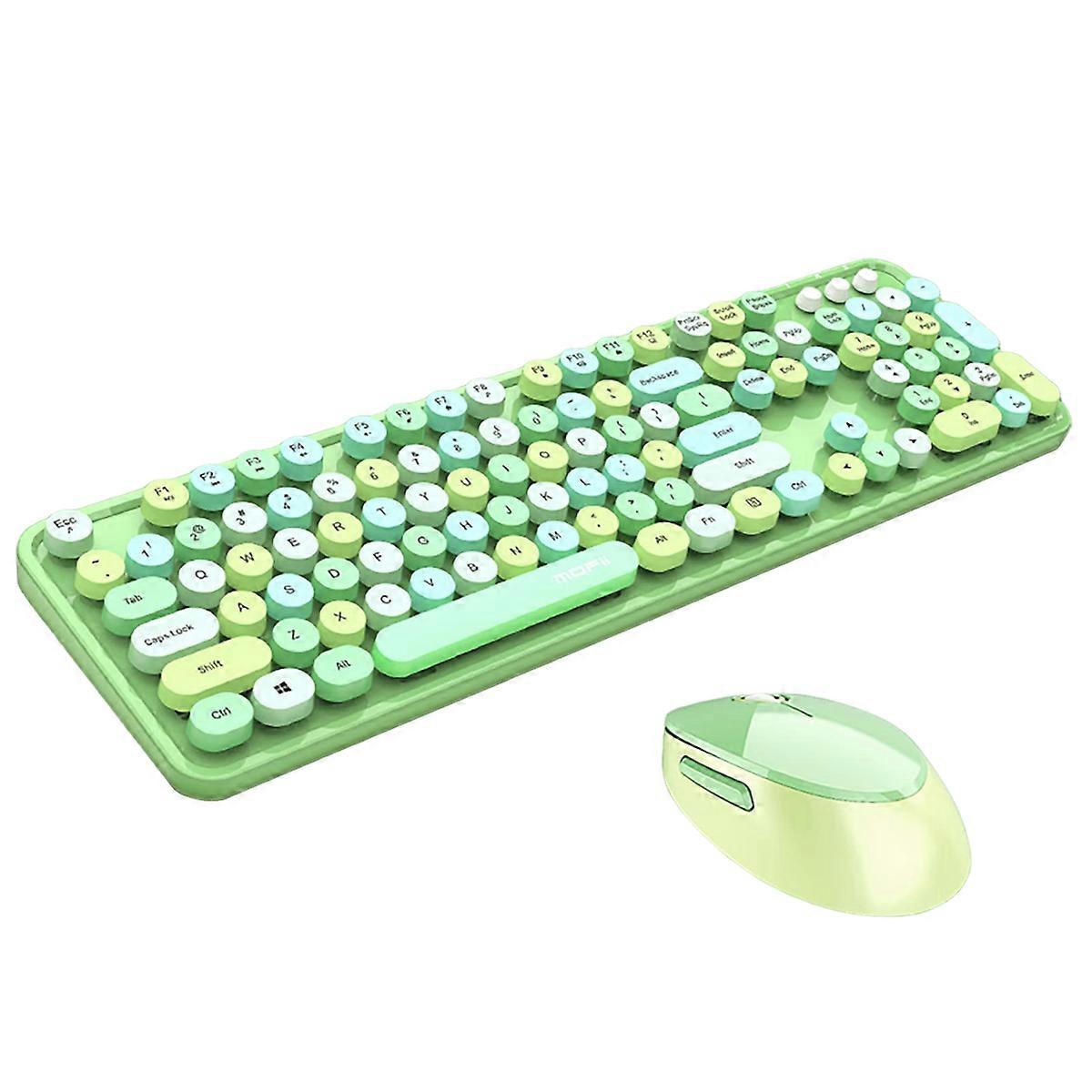 MOFII Moss Hand Cute Wireless Keyboard and Mouse Set Girls Office Typing Mechanical Feel Keyboard