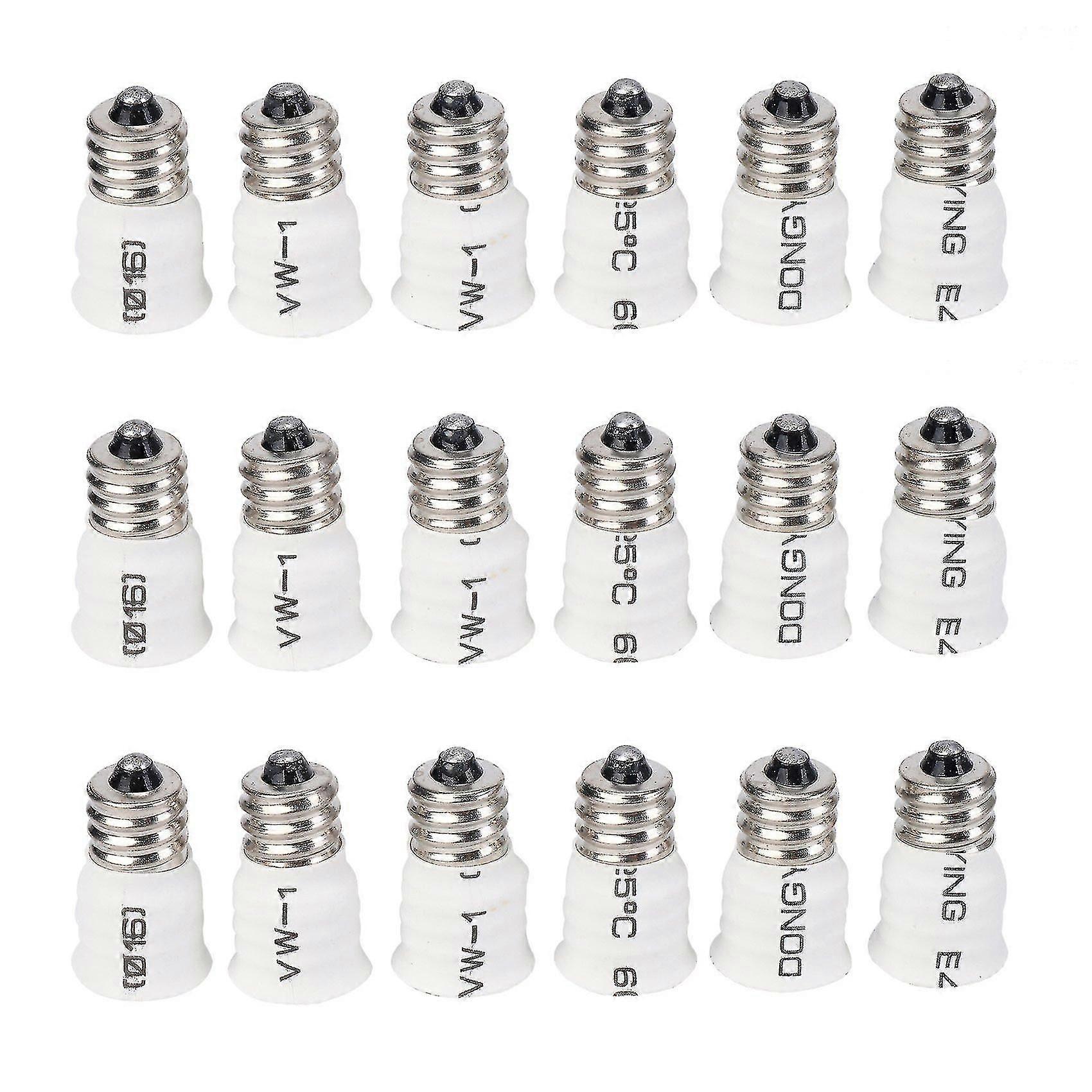 18-Pack E12 to E14 White Bulb Adapter, LED Light Socket Converter Holder for Lamp Base Changer