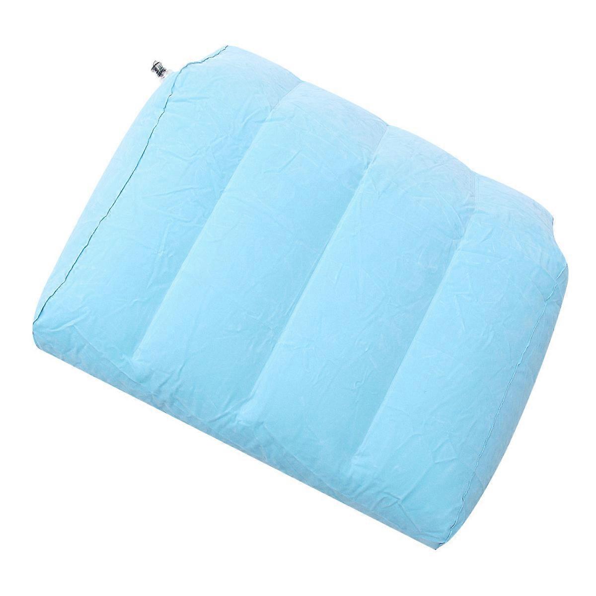 Inflatable Leg Rest Raiser Support Pillow Portable for Travelers Blue 60x50cm 1Set
