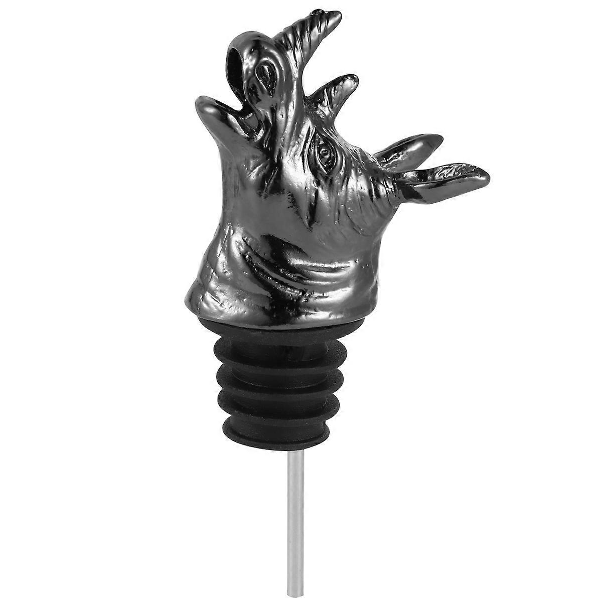 Rhino Head Pourer Zinc Alloy For Bottles Lightweight And Safe Creative Animal Design For Parties Bars Restaurants Black Finish