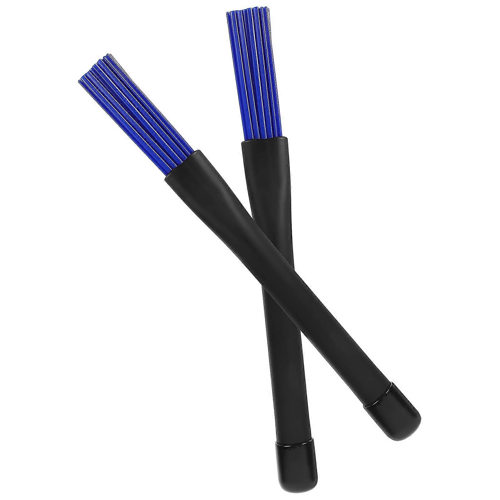 Practice Drum Brushes Balancing Loudness Plastic Drum Accessories Blue For Classical Music 2Pcs