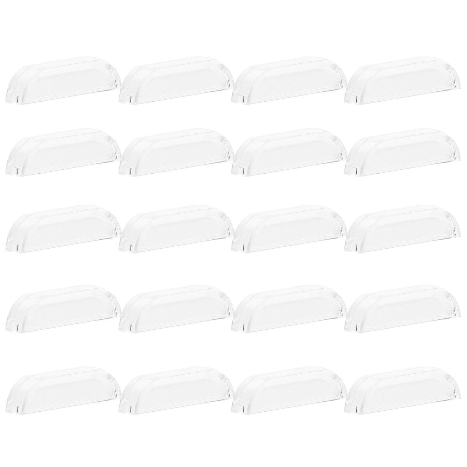 Pull Handles for Cupboards Acrylic Drawer Pulls Transparent 0.7X0.9X3CM Single Drawer Pulls Decor 20Pcs