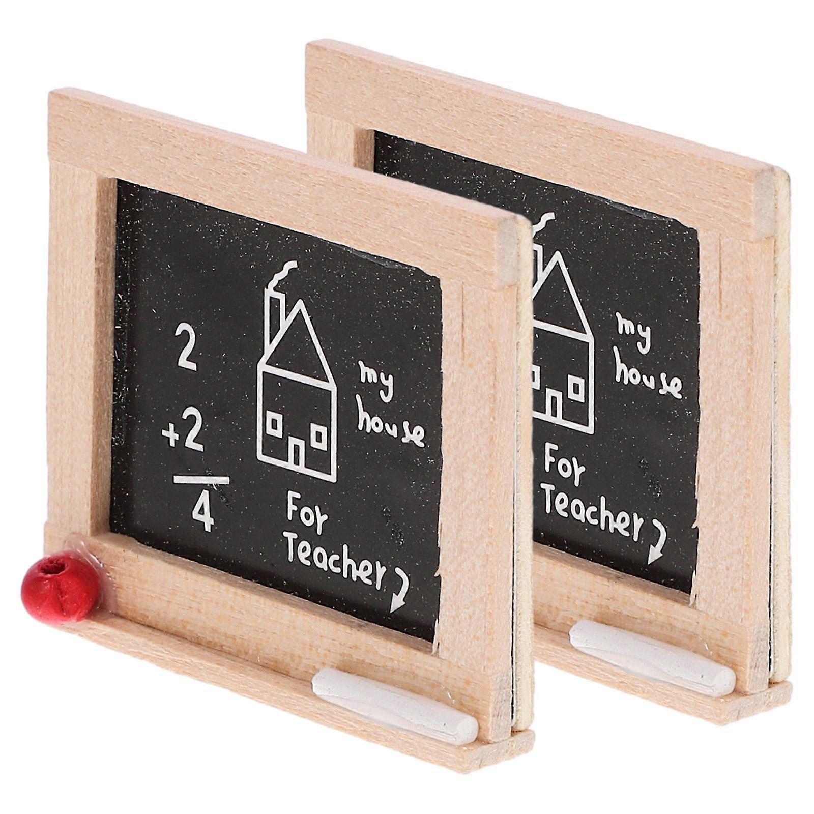 Mini Blackboard for Miniature Home Decor Synthetic Material 2Set