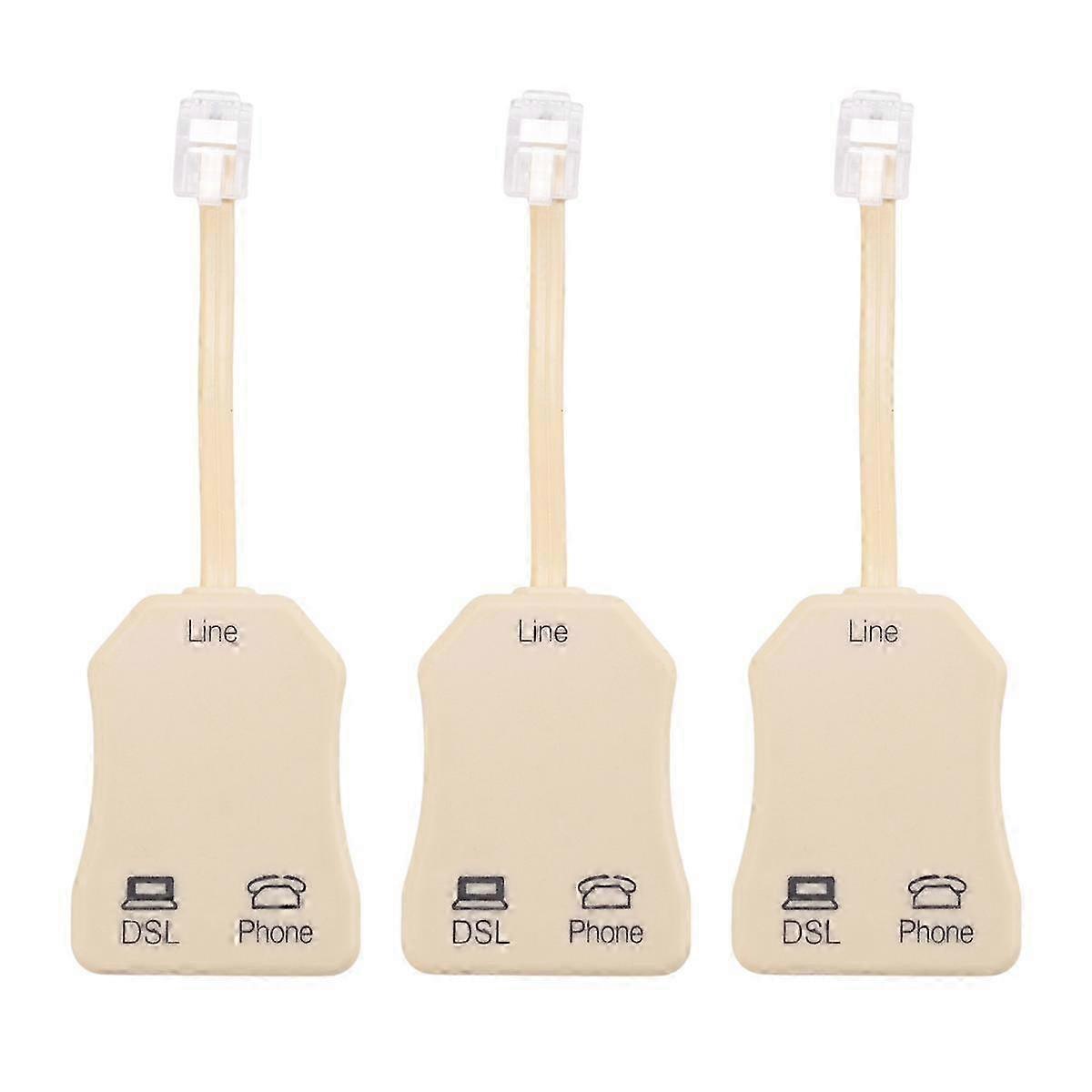 3Pcs DSL Filter Splitter for Phone Line Phone Jack Splitter In-Line DSL Filter Telephone Modem ADSL