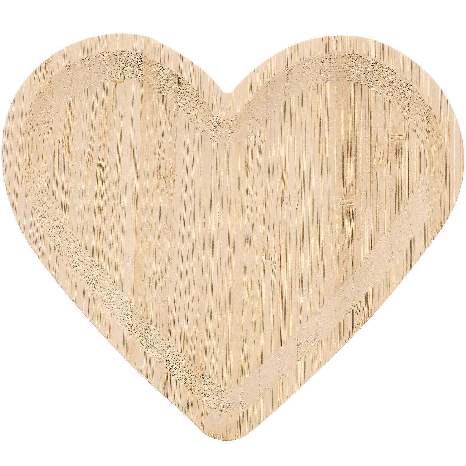 Heart Shaped Wooden Snack Tray for Indoor Outdoor Parties – Multipurpose Decorative Bread and Fruit Plate for Serving and Storage