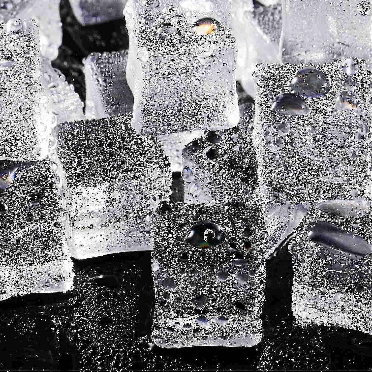 100 Pieces Clear Fake Ice Cubes Square Acrylic Gems Acrylic Clear Ice Rocks Fake Ice Cubes Display W