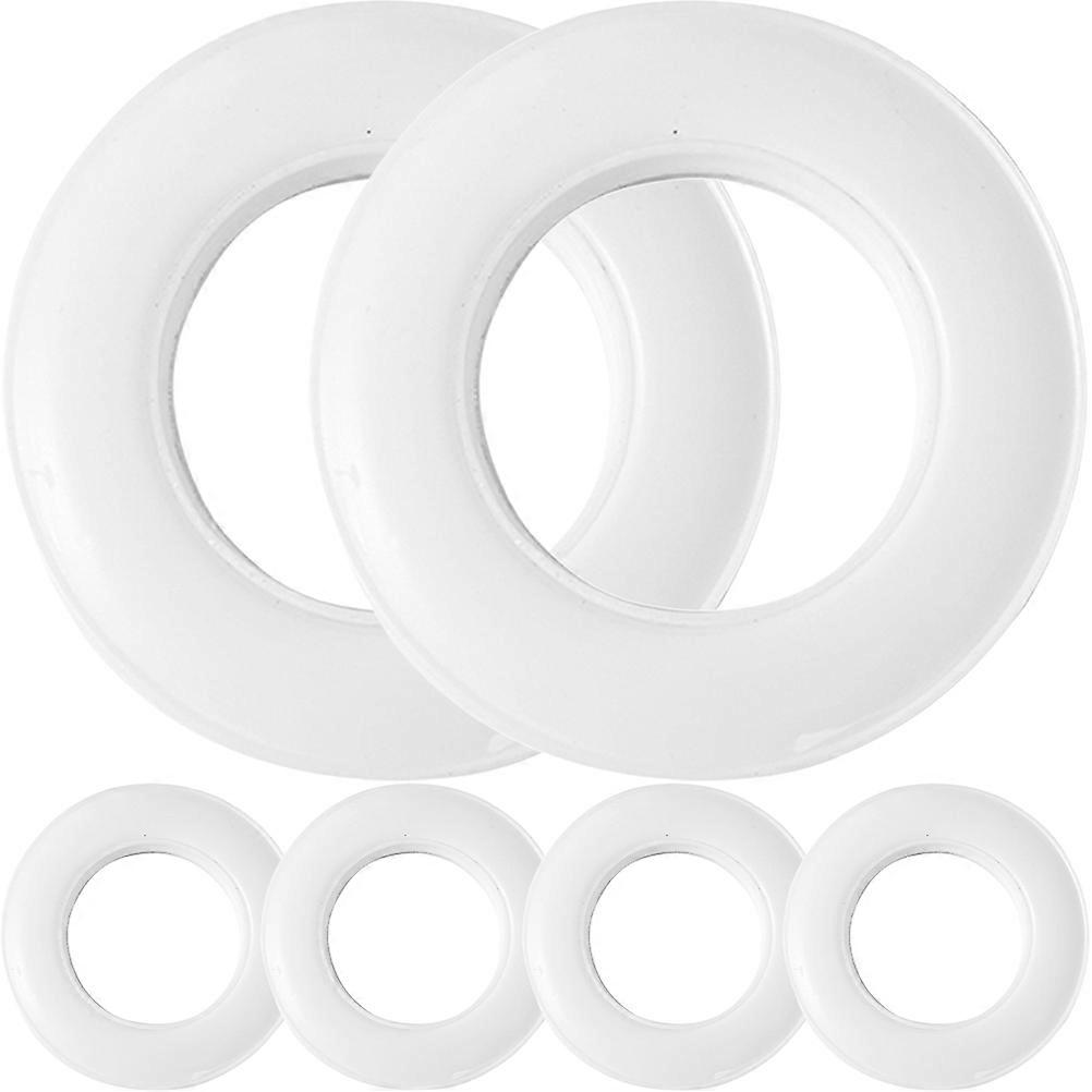 Curtain Reusable Rings Hanging Support Window Covering ABS Plastic Simple Design 6Pcs