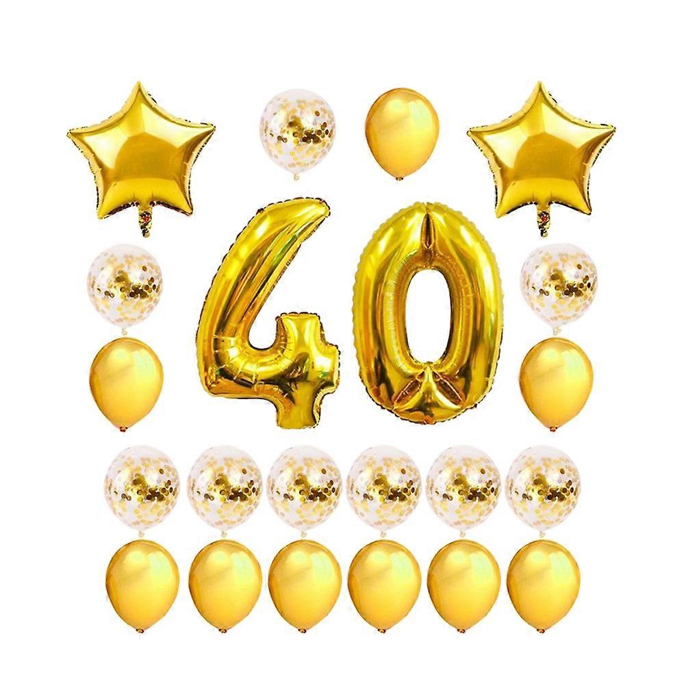 Balloon Birthday Decorations Happy Birthday Foil Balloon Golden Latex Sequins For Kids Adults 24Pcs