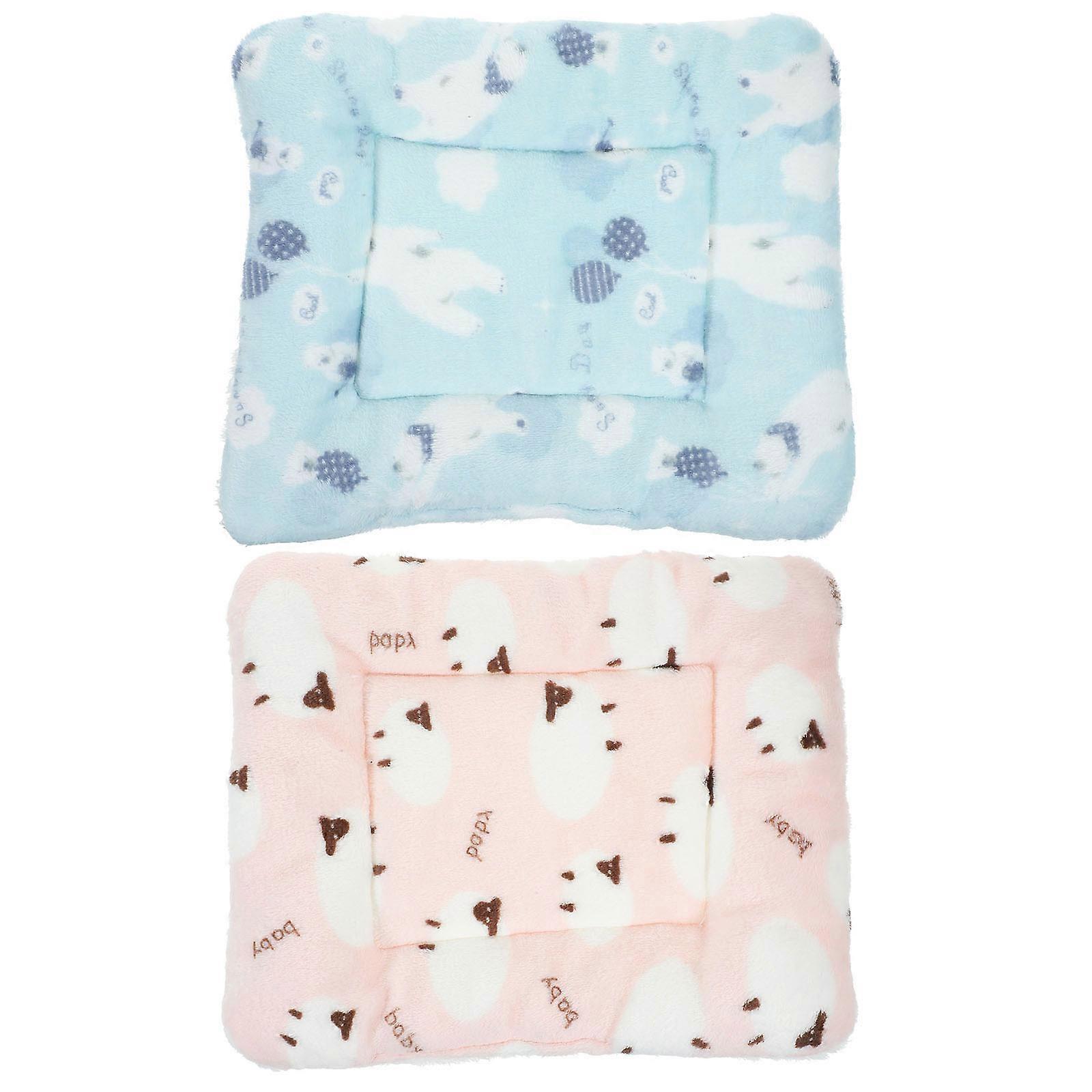 Animal Sleeping Mat Small Warmth Insulation Comfortable Sleeping Pink 2Pcs