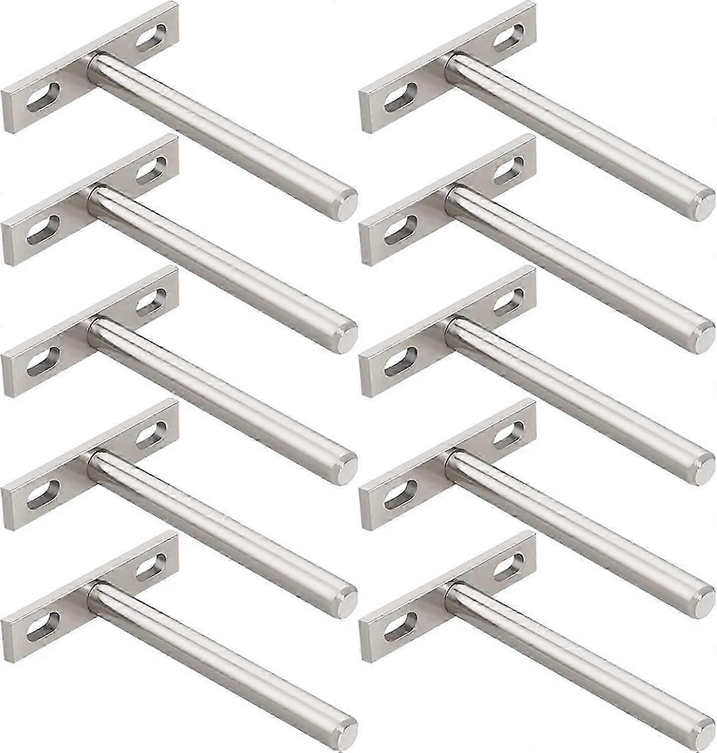 10 Pcs Floating Shelf Brackets 4 Inch Blind Shelf Supports Heavy Duty Solid Steel Invisible Shelf Bracket for Wall Mounted Decoration Wooden Floating