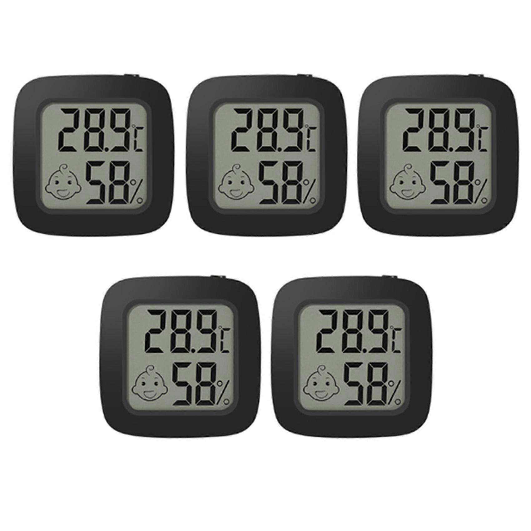 LCD Digital Thermometer Hygrometer Magentic Temperature Meter Black