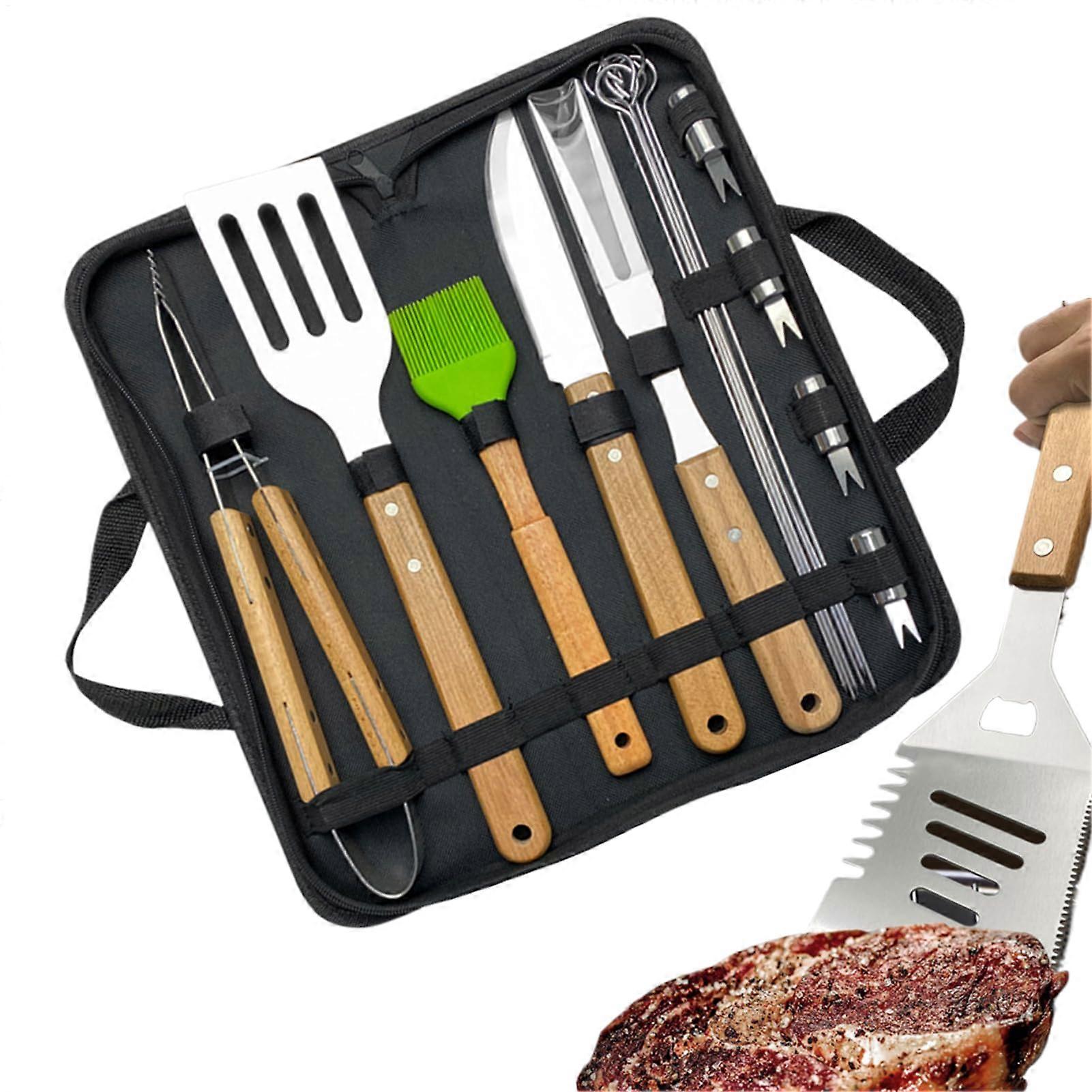 Grill accessories BBQ grill spatula set 16piece grill spatula tongs brush portable cooking utensils for camping garden picnic