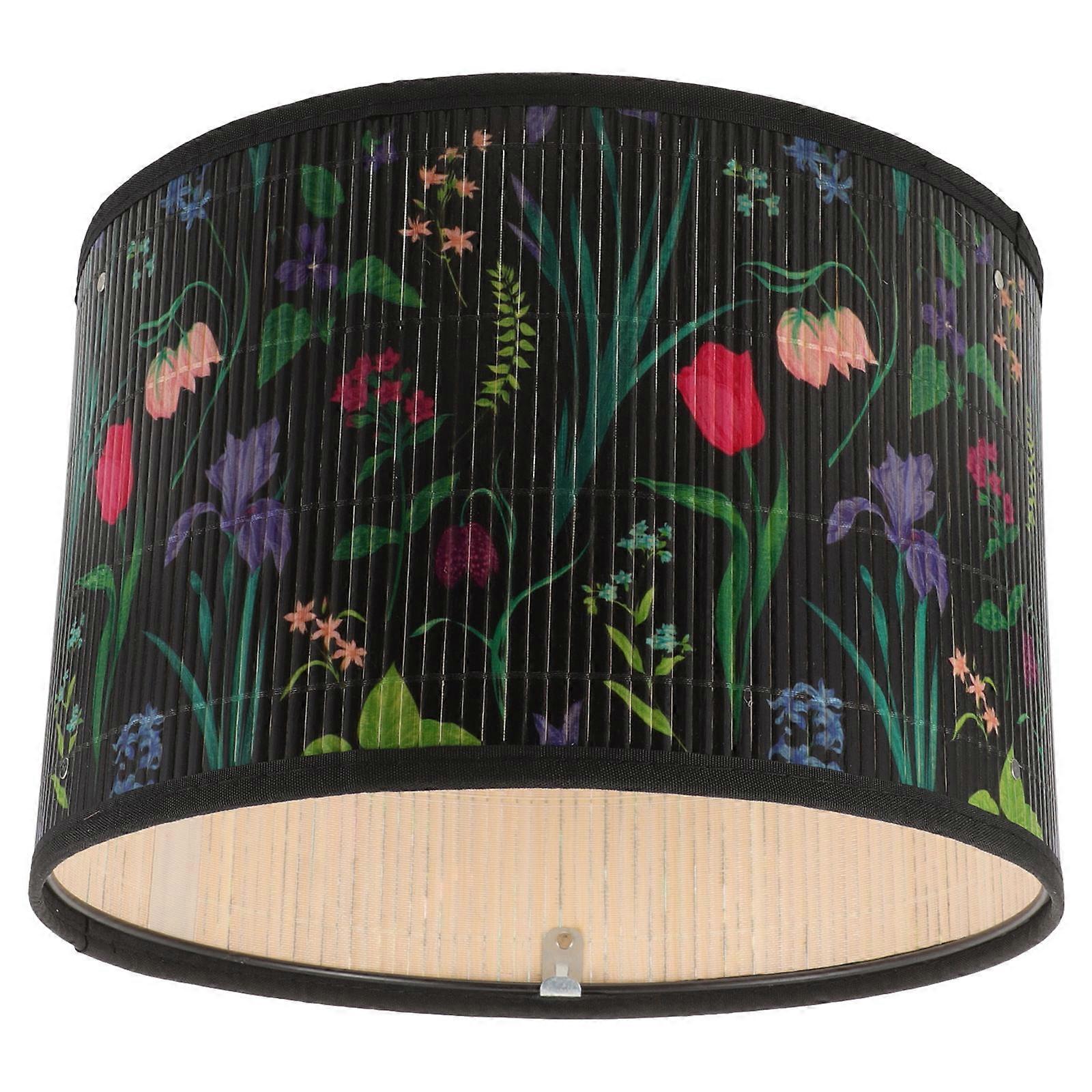 Abat-jour suspendu en bambou Lampe suspendue abat-jour Couverture de lumière pour lampe suspendue Lustre Chambre 30X30CM 1Set