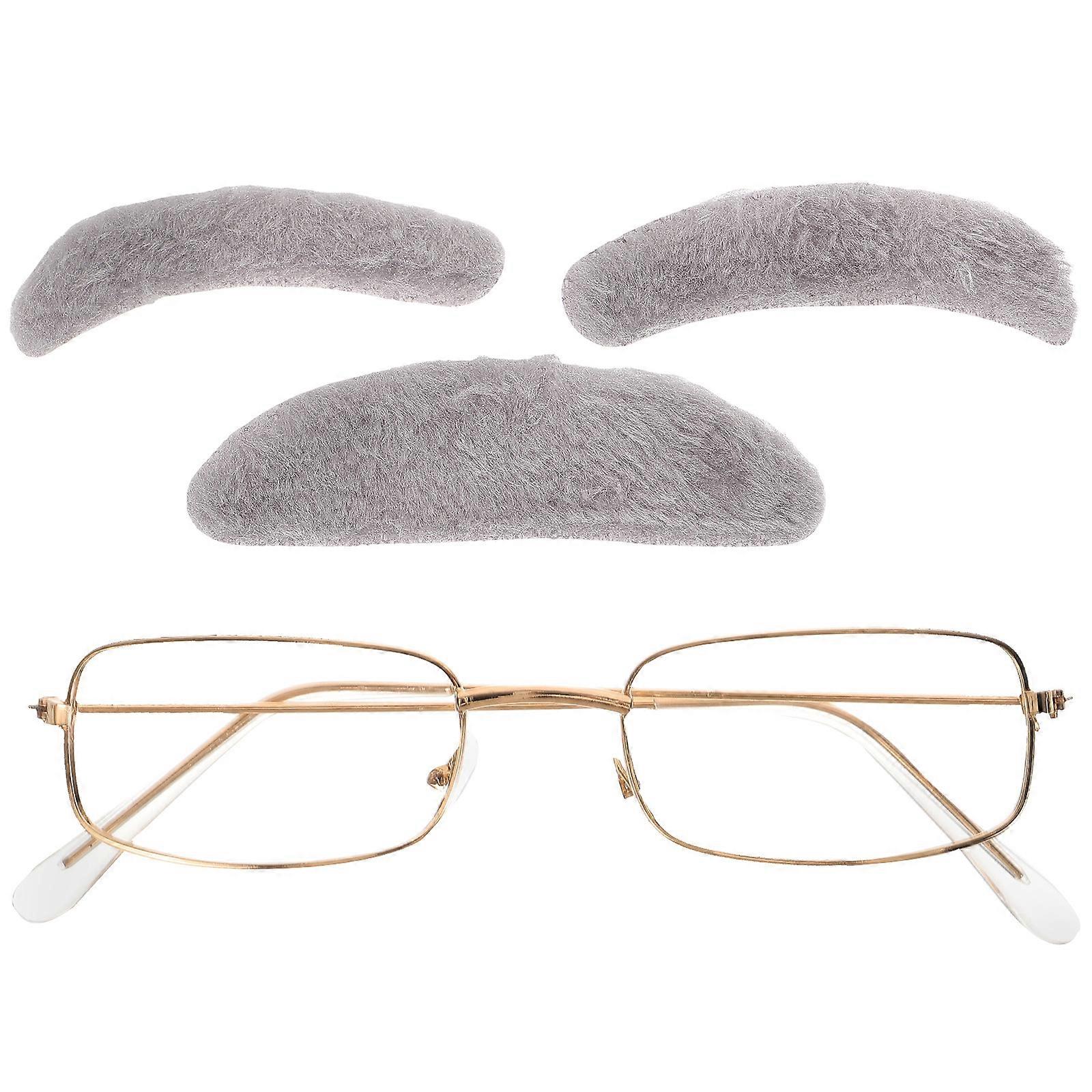 Role-playing Old Man Costume Props With Realistic Beard For Themed Events Adults 13.5x13cm 1Set