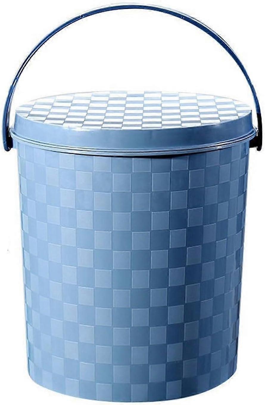 Thickened Night Pot with Lid, 28 cm Portable Plastic Urinal Bucket for Camping, Travel, Home, Car - Blue