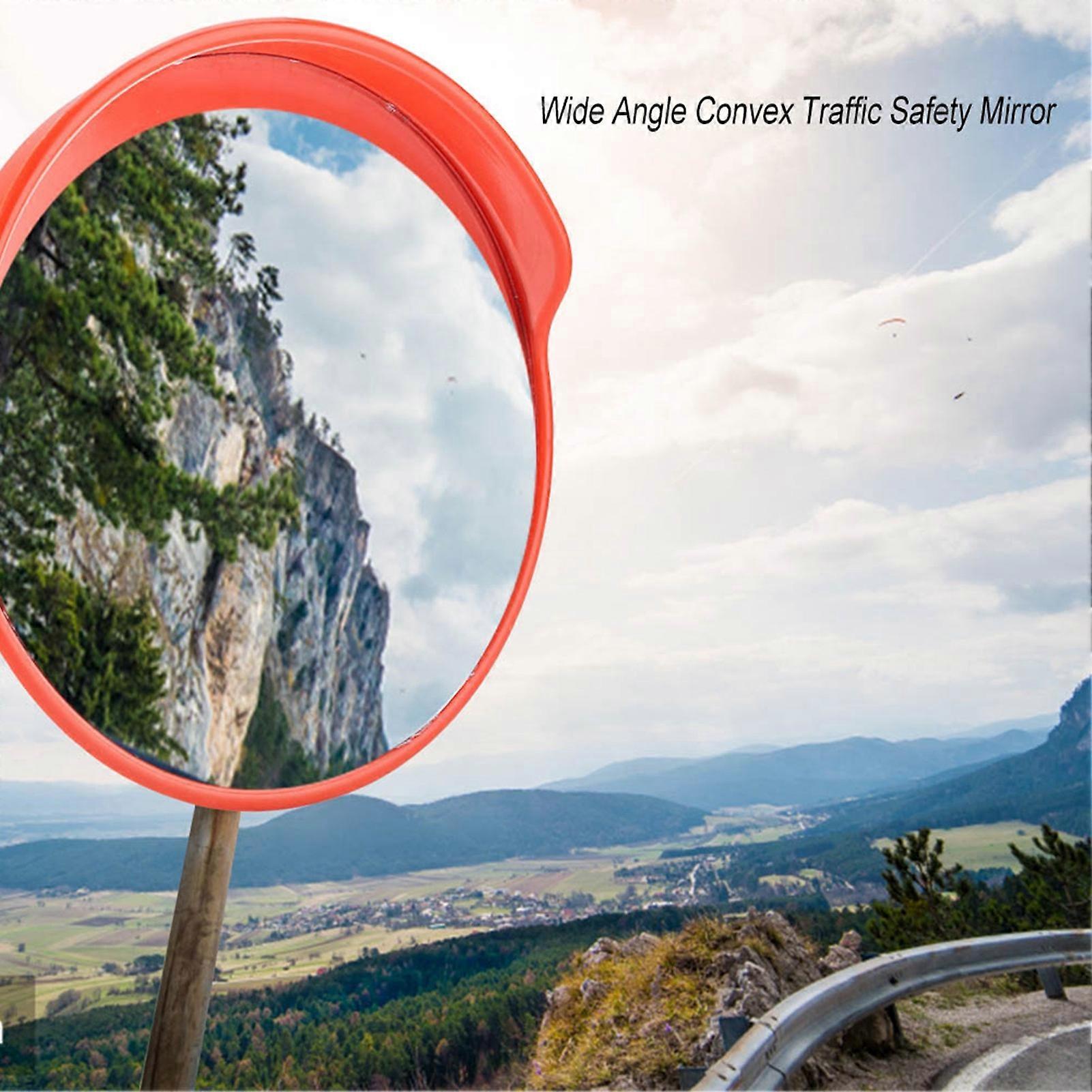 30cm Wide Angle Driveway Road Safety Convex Traffic Mirror with Mounting Hardware Accessories