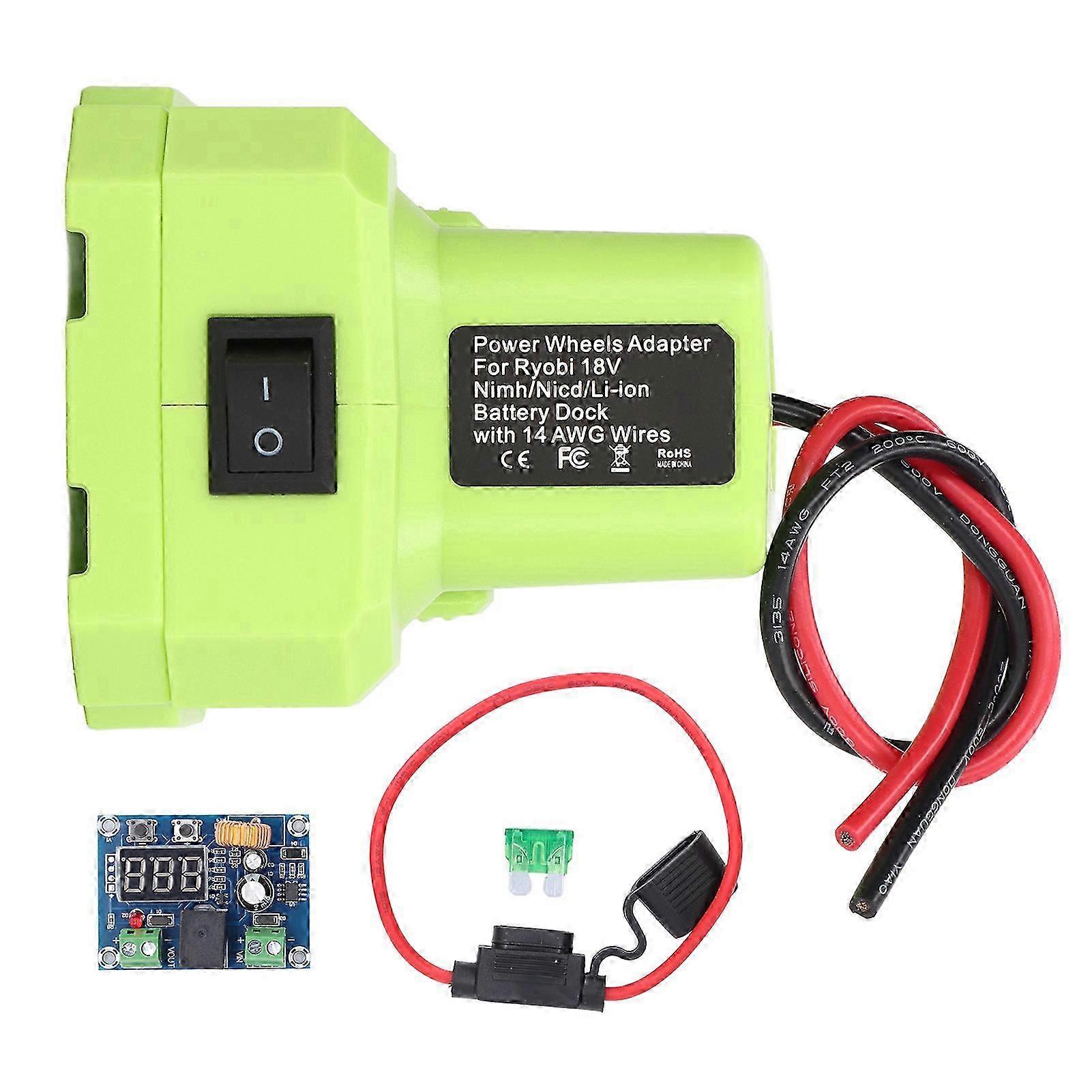 Battery Adapter 14 Gauge Wire 30A Fuse Insulated Power Tool Batteries Adapter for Compatible Brands 18V