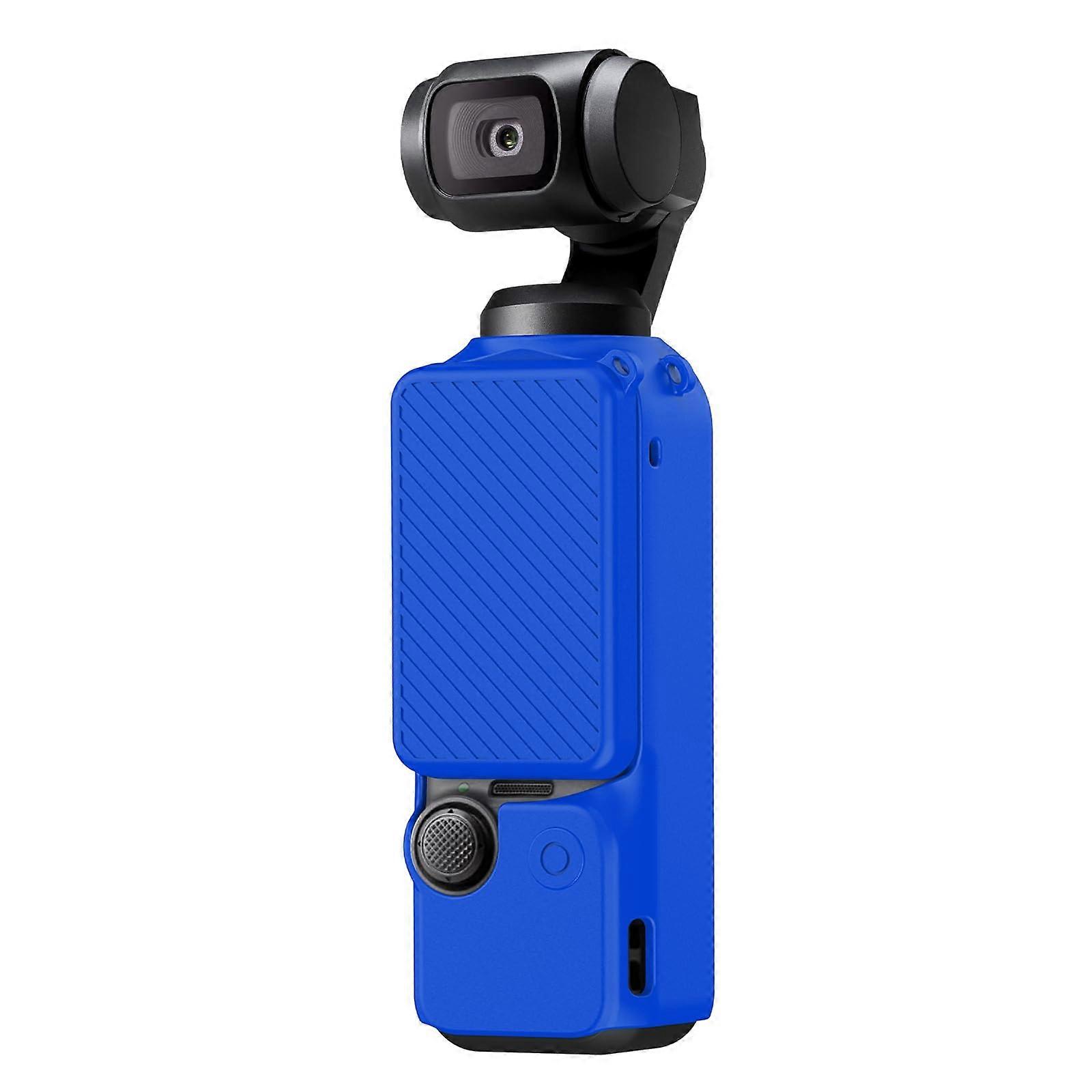 Silicone protective case for DJI Osmo Pocket 3 Shockproof, lightweight, nonslip cover, durable protection (Blue)