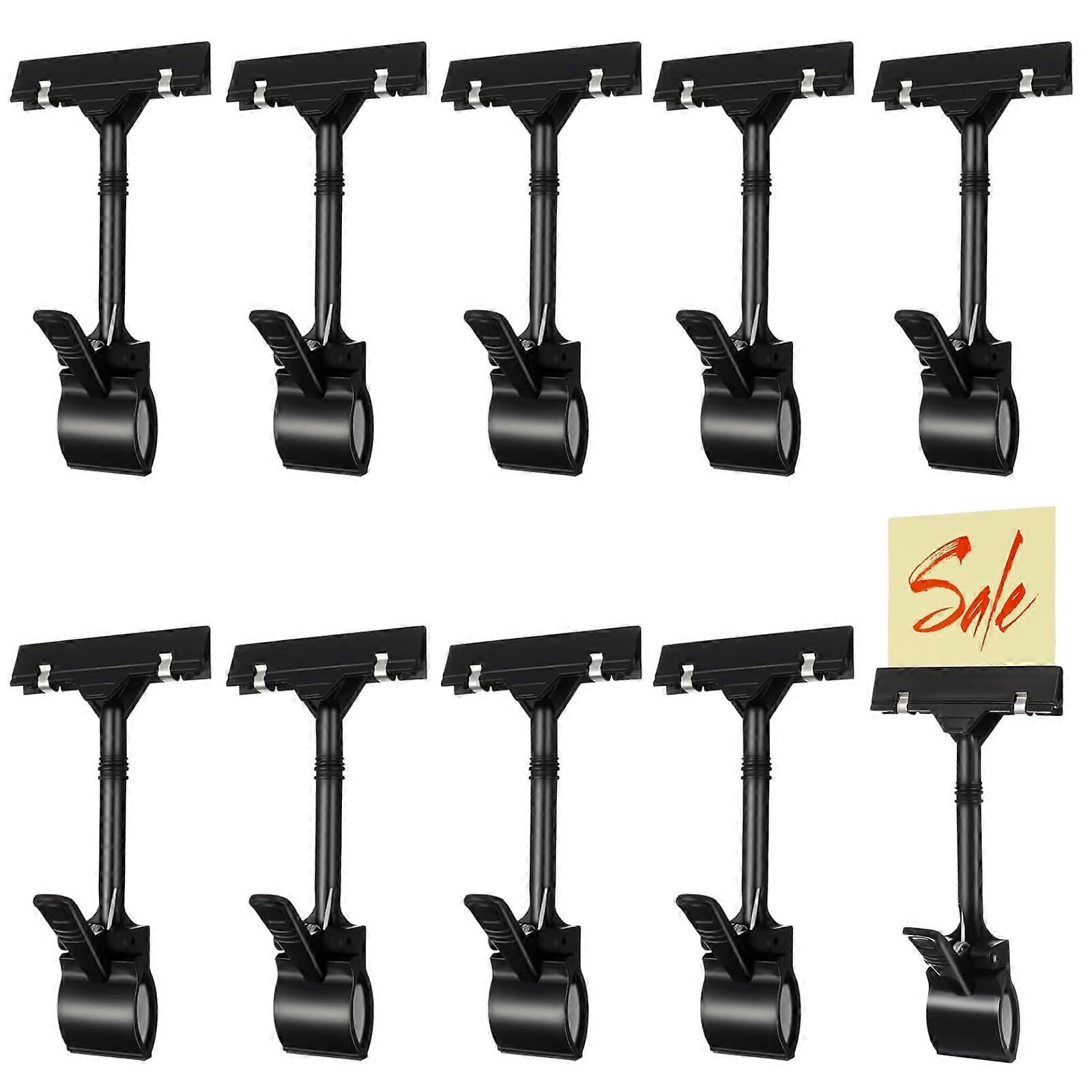 Tag Stand Clip, Pack of 10 Plastic Rotating Sign Holder for Supermarkets