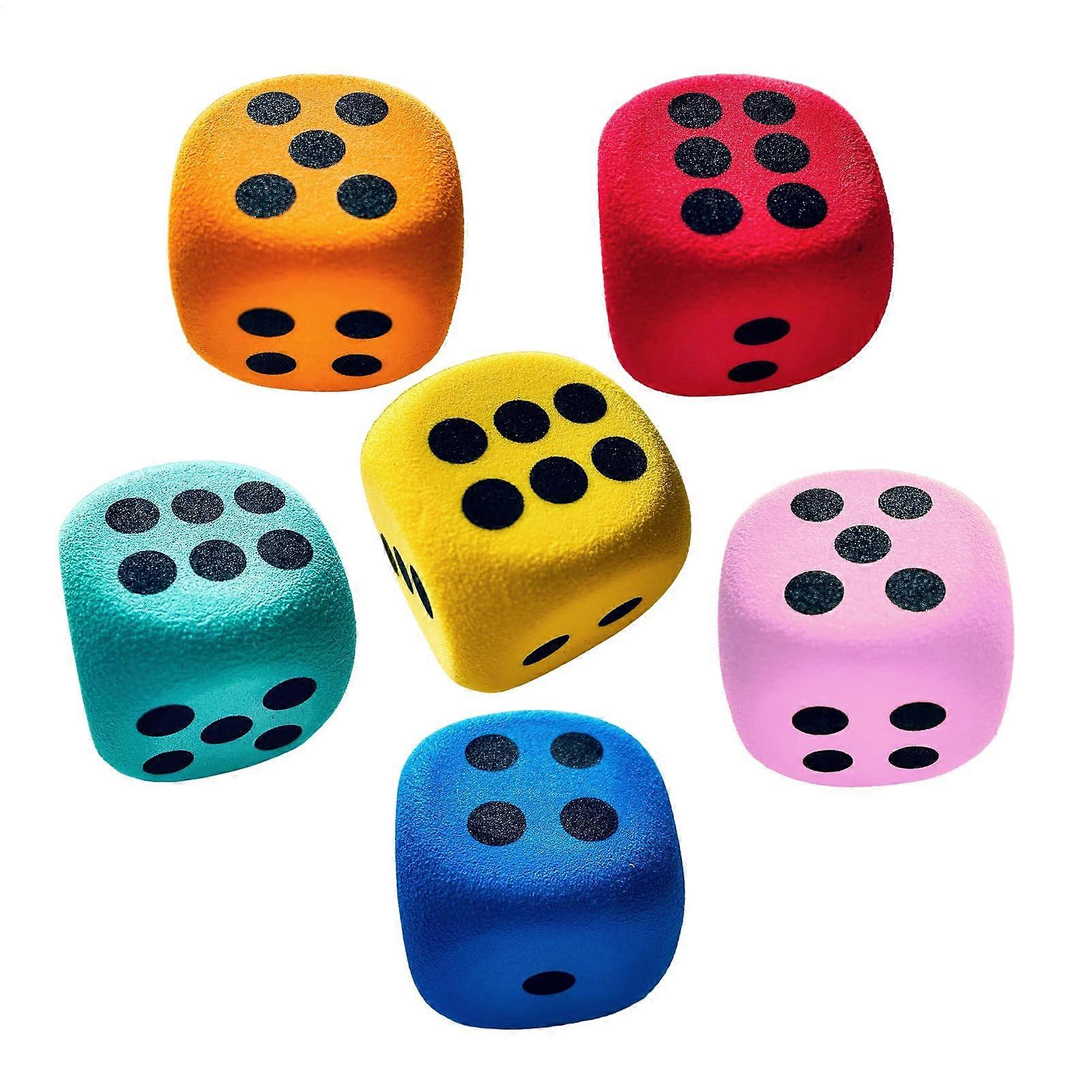 Foam Dice, 6 x Classroom Dice, Soft Learning Tool for Home, School, Games