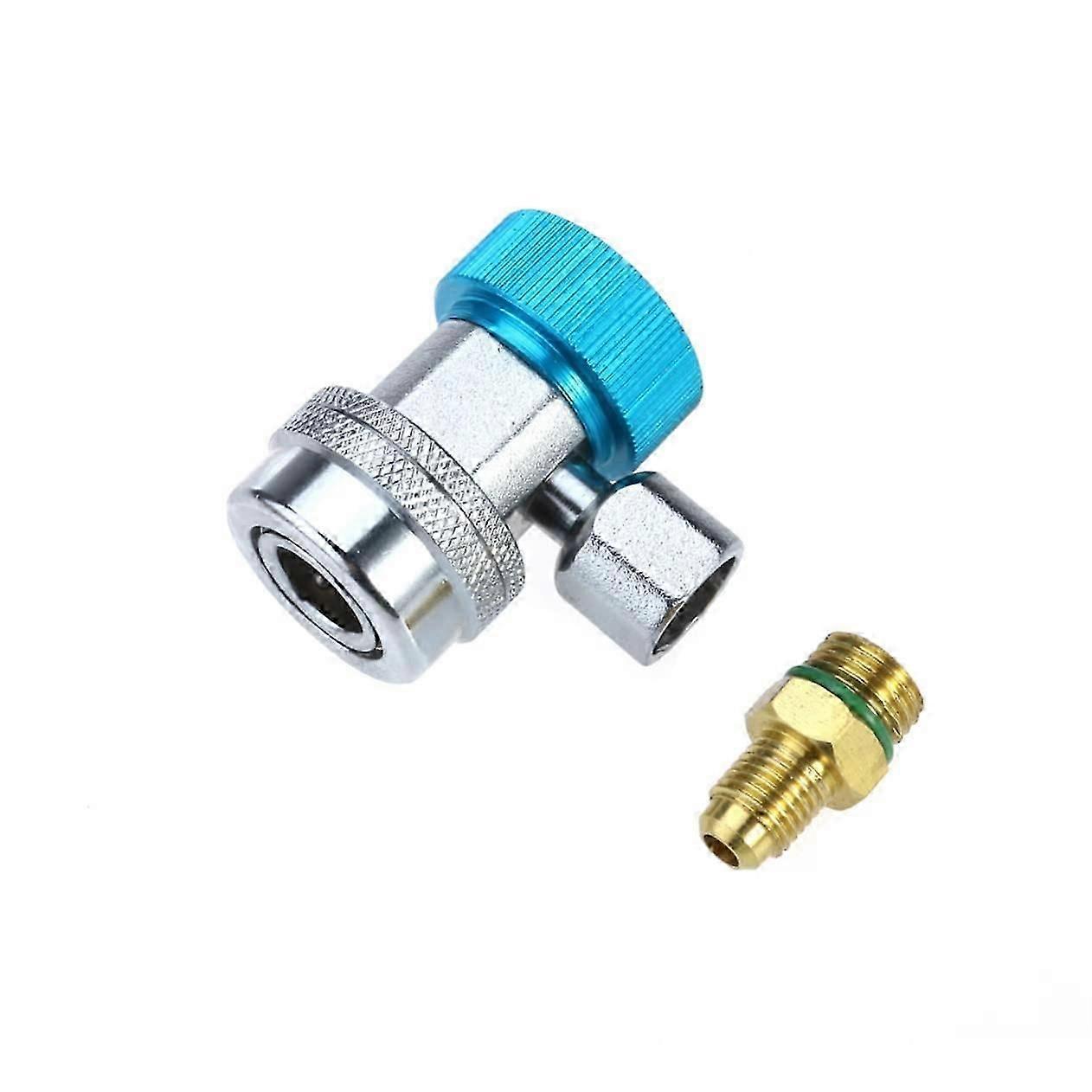 2pcs Auto Car Air Conditioning Quick Coupler Connector Adapter High Pressure to Low Pressure Design for Easy Manifold Hoses Attachment Random Style