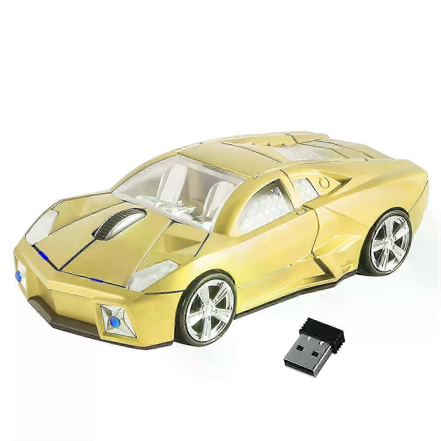Wireless 2.4G Car Mouse Creative Design Supercar Look Lightweight Portable for Office Use and Kids Gaming Gift