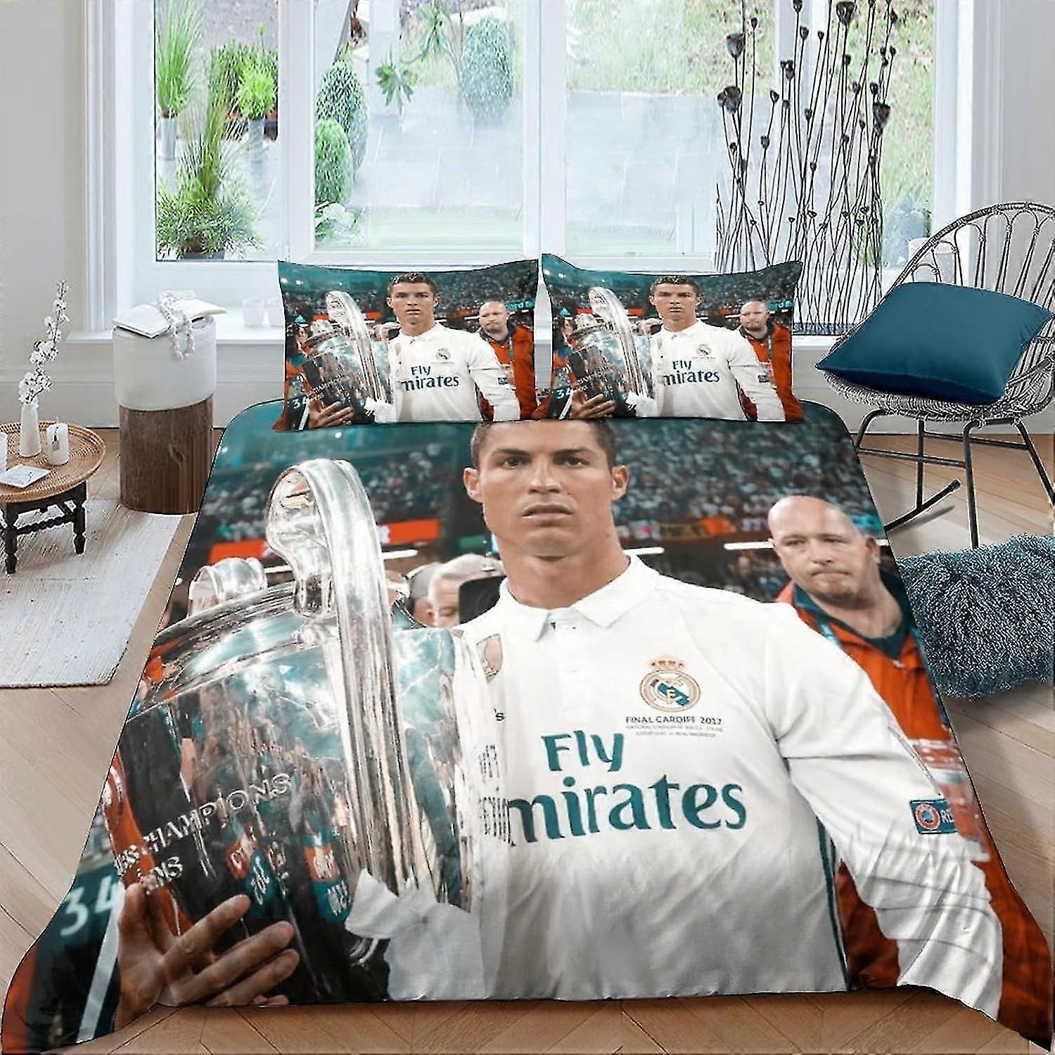 Conjunto de impressão de cama 3D Capa de edredom de microfibra macia com fronhas para crianças adolescentes adultos