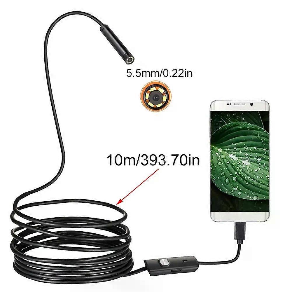 Car Mini USB Endoscope Camera Type-C 03MP Snake Inspection Camera Waterproof Borescope With 6 Adjustable LED Lights For Android