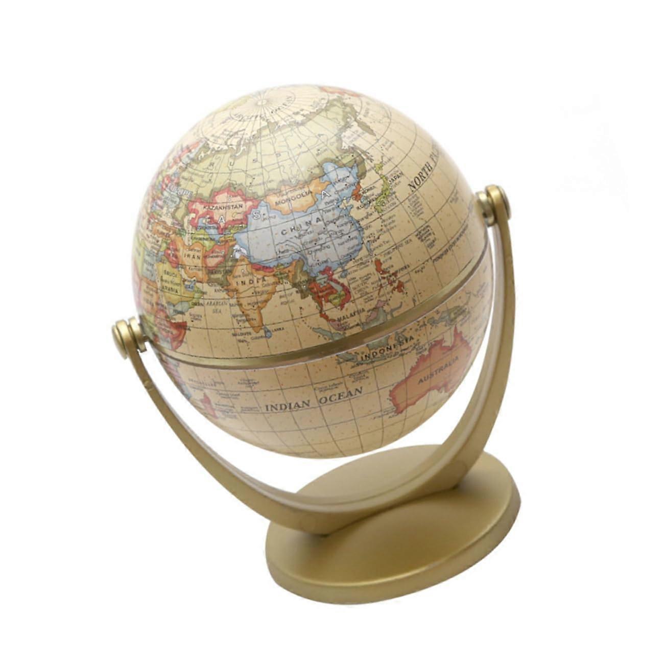 Vintage World Globe With Compact Space-Saving Design