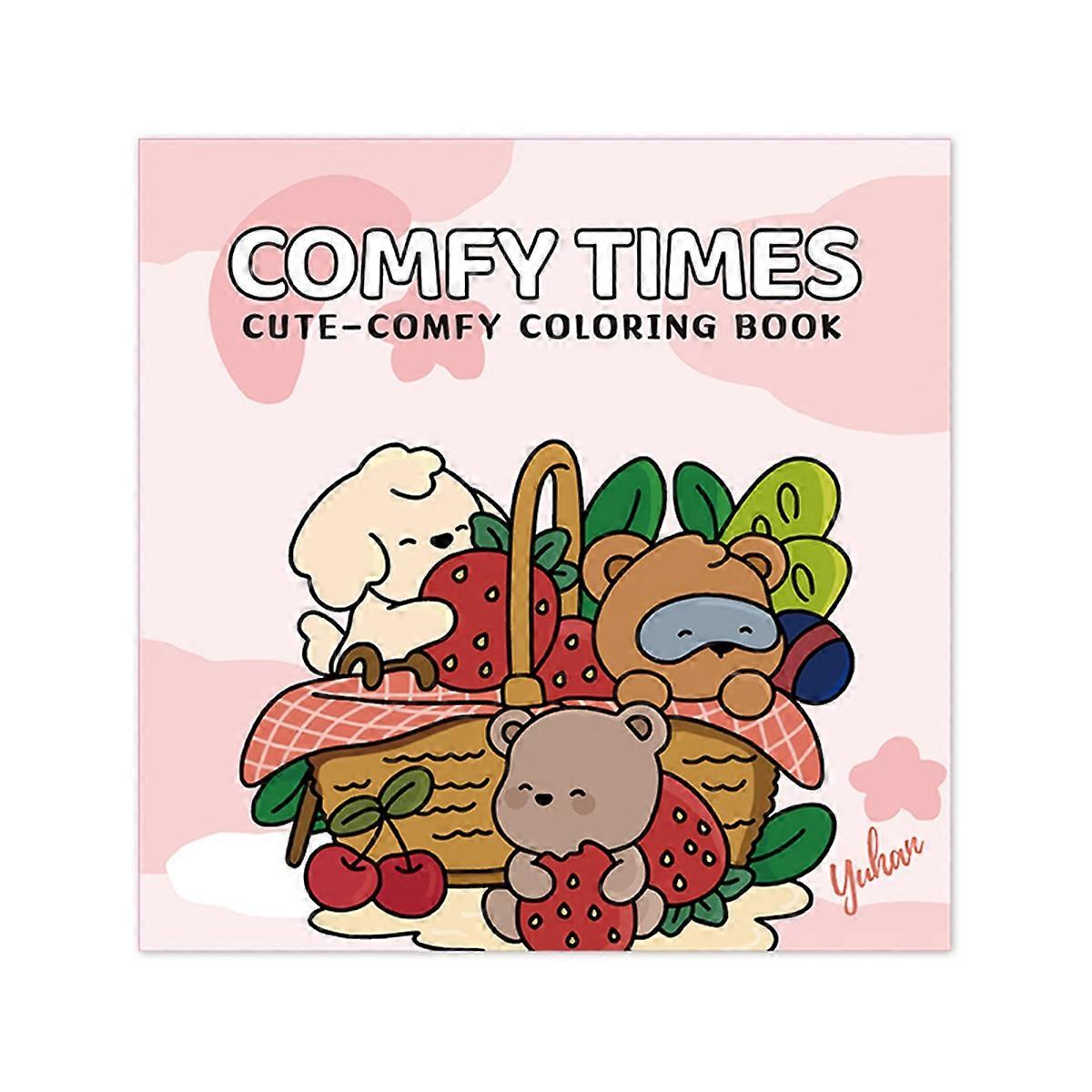 Adult Coloring Book - Easy to Color with Thick Lines, Cozy Scenes Relaxing and Stress-Relieving Perfect for Friends