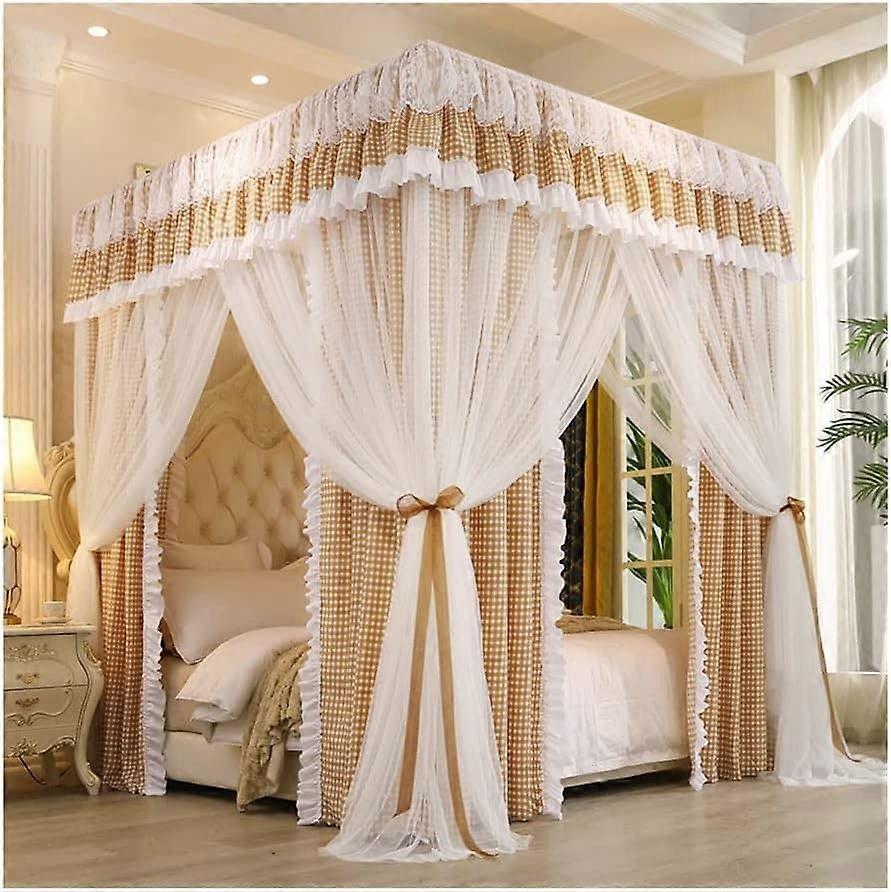 4Poster Double Bed Canopy Mosquito Net for Princess Room (Color: B, Size: 200x220 cm)