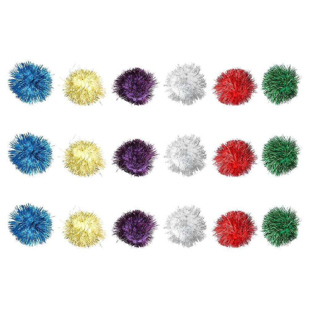 Glitter Balls for Cats with Assorted Color Synthetic Material Toy 18pcs