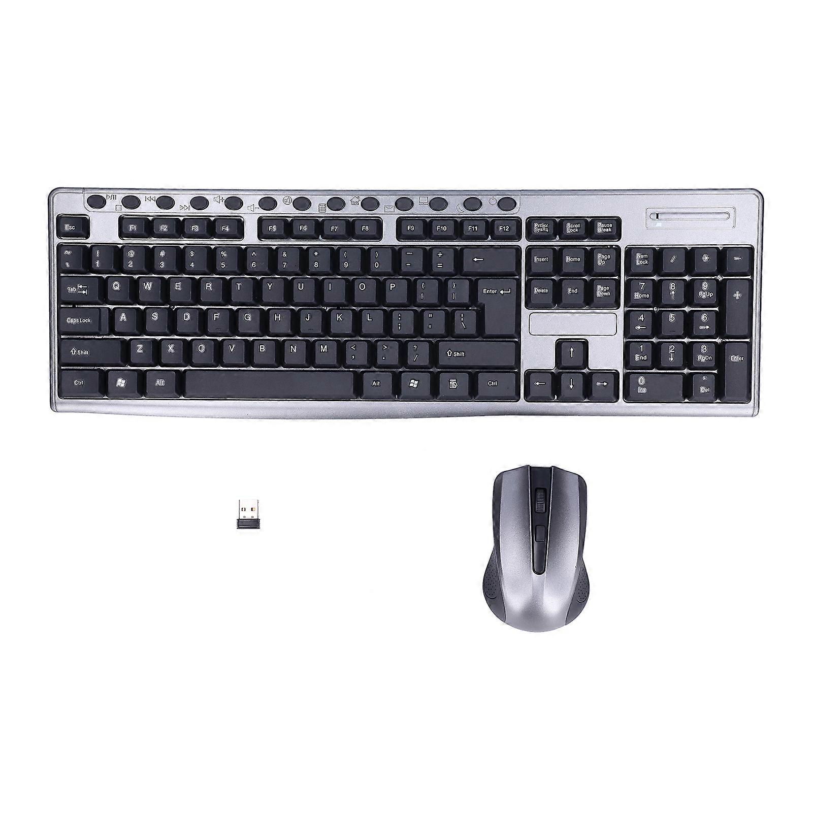 Keyboard Mouse Combo Wireless Stable Connection UltraThin Design 2.4G 104 Keys Computer Accessories for PC Laptop