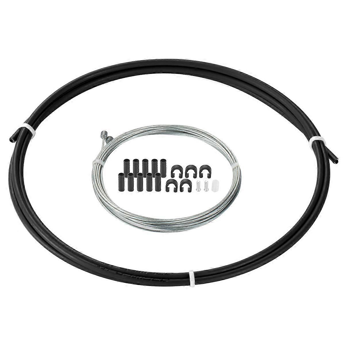 Gear Cable Set for MTB and Road Bikes, Black, Durable Material, Universal Compatibility, 1.2mm Diameter