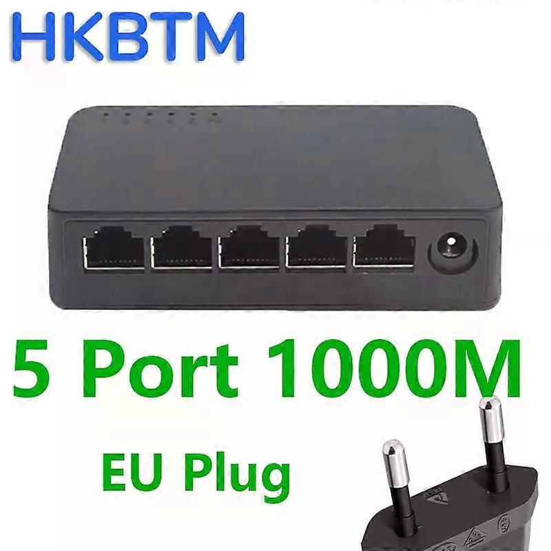 Büronetzwerk-Switch Mini 5Ports Switch Ethernet 1000Mbps/100Mbps Gigabit Hochleistungs-Smart-Switcher RJ45-Hub Internet-Injektor
