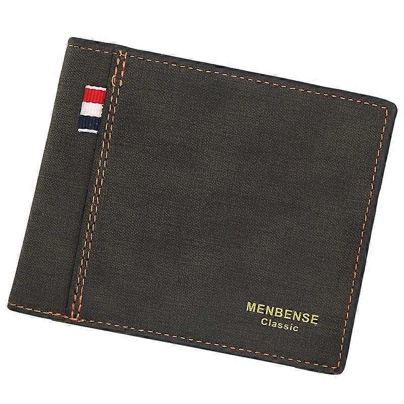 MenBense Frosted PU Short Large Capacity Fashion Retro Three Fold Bag Men Wallet