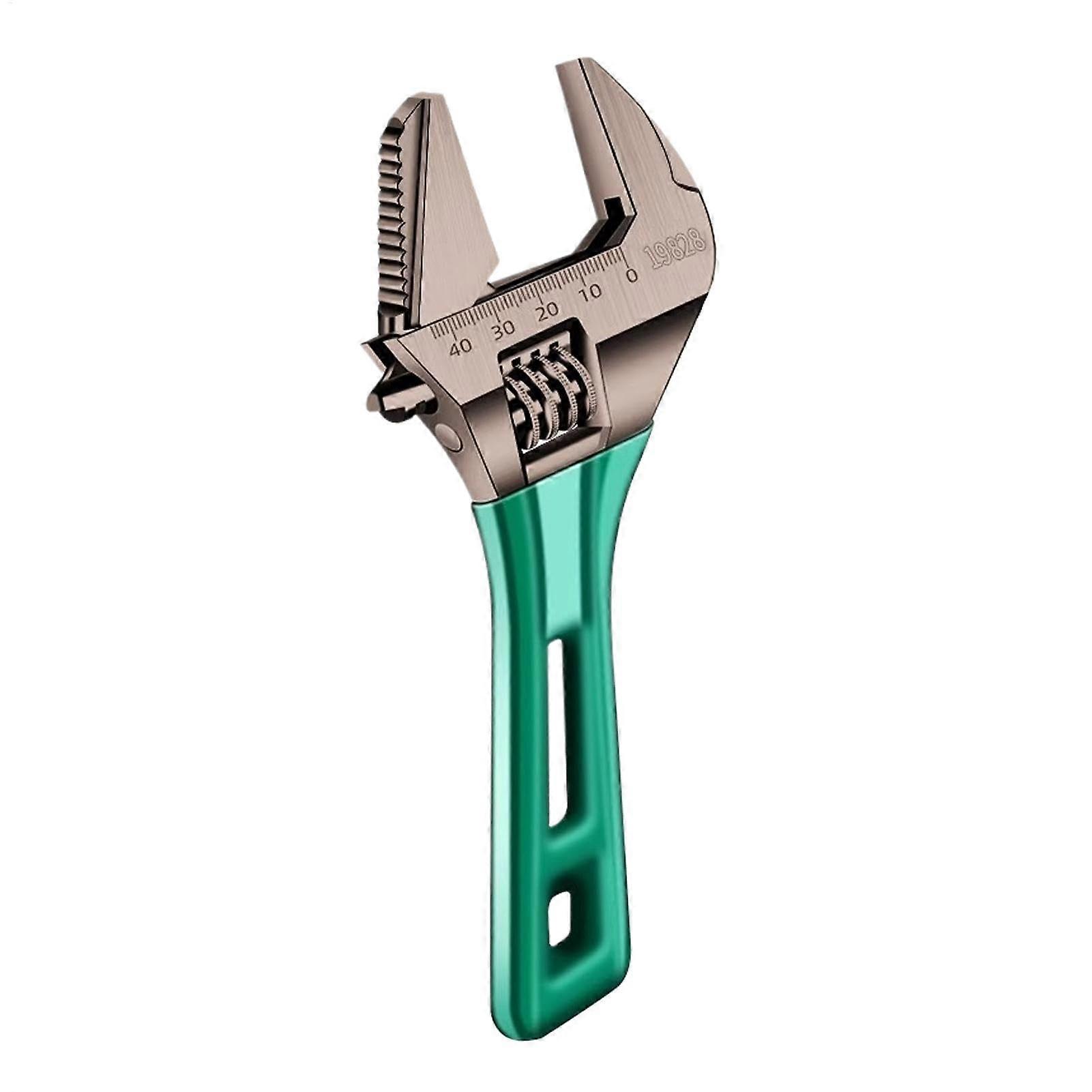 Stubby Adjustable Wrench 8-Inch With Large Jaw Opening, Steel Short-Handle Wrench For Home, Garage, Workshop