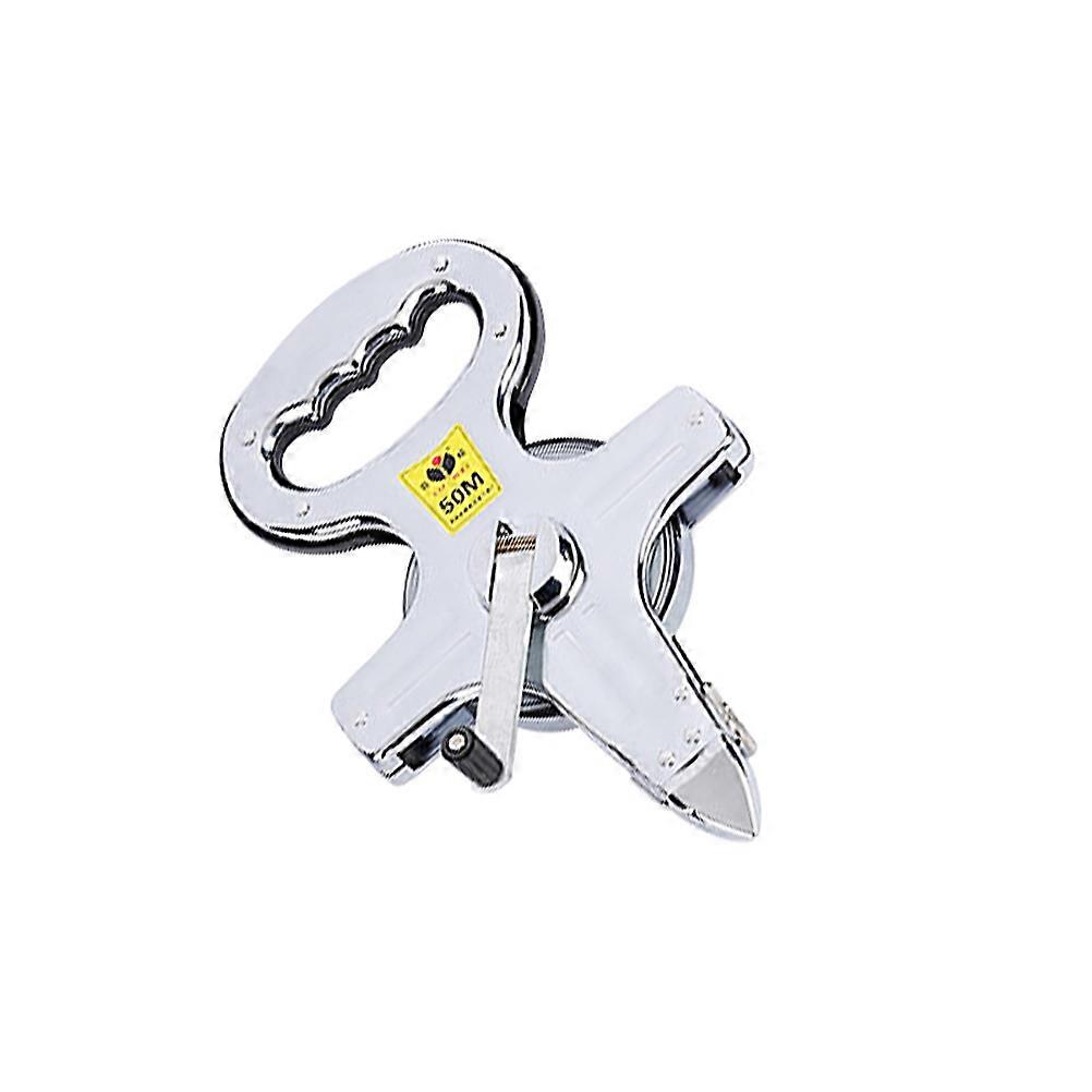 Measuring Tape Construction Stainless Steel Disc Rule Architects Portable Professional Use Silver 50m 1Pack
