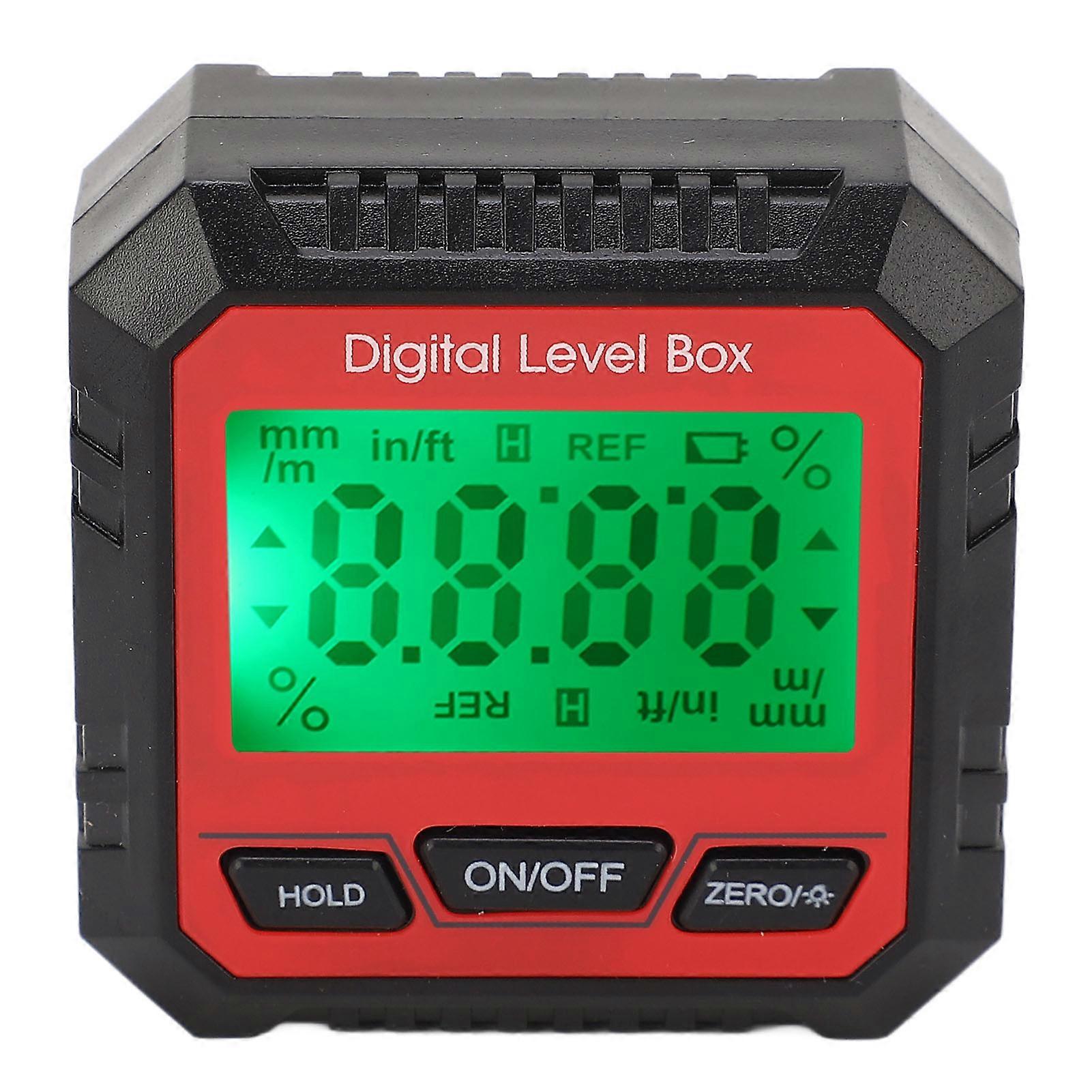 Digital Level Box Magnetic Angle Finder Protractor Inclinometer for Carpentry Building Masonry Red 