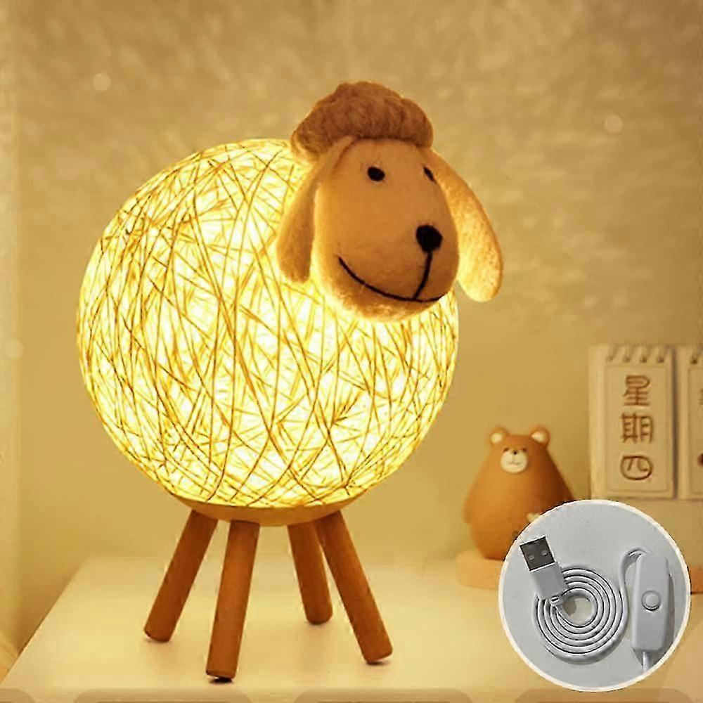 LED night light, rattan bedside lamp, USB switch/push button 110 cm